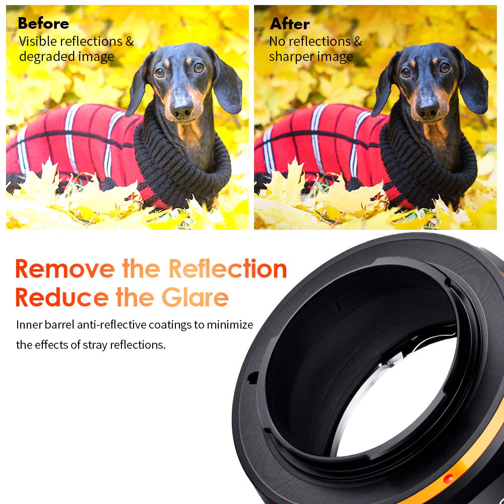K&F Concept Lens Mount Adapter For Nikon Ai/F Mount Lens To Fujifilm X Series Mirrorless Fx Mount Camera Adapter With Matting Varnish Design For Fuji Xt2 Xt20 Xe3 Xt1 X T2