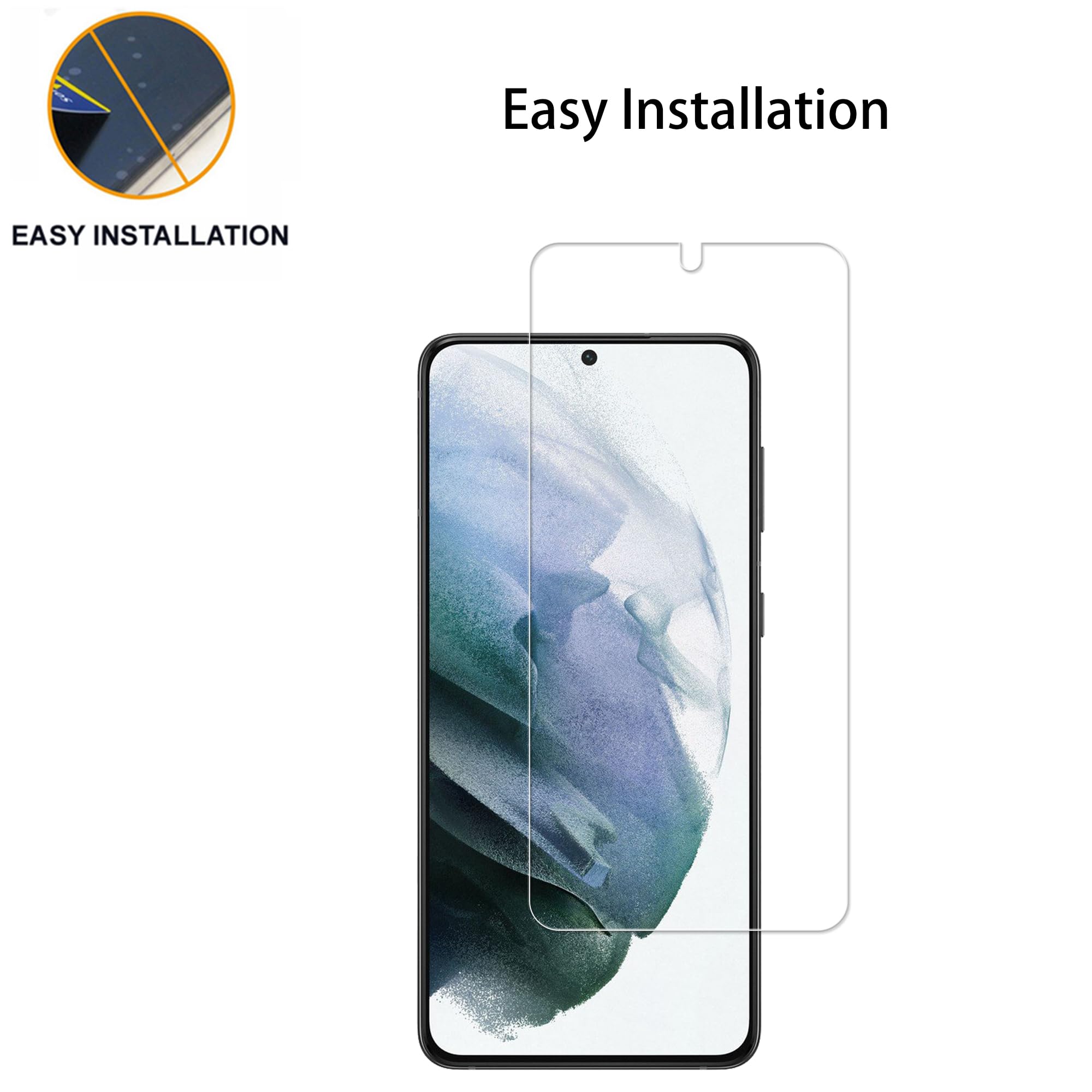 Hkkais Designed For Samsung Galaxy S21 + Plus 5G Tempered Glass Screen Protector 2 Pack Camera Lens Protector Film 2 Pack