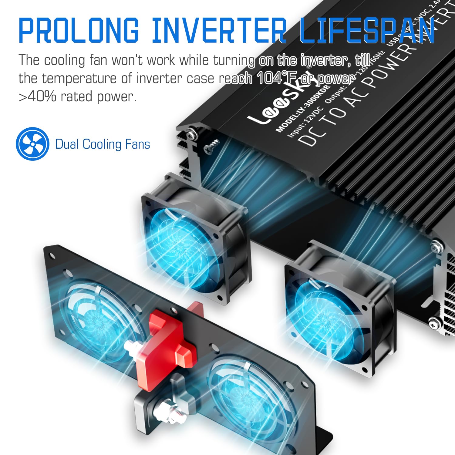 3000 Watt Power Inverter 3000W 12V Dc To 110V 120V Ac Inverter For Car Outdoor Solar Power Home Rv Truck Compatible With Lithium