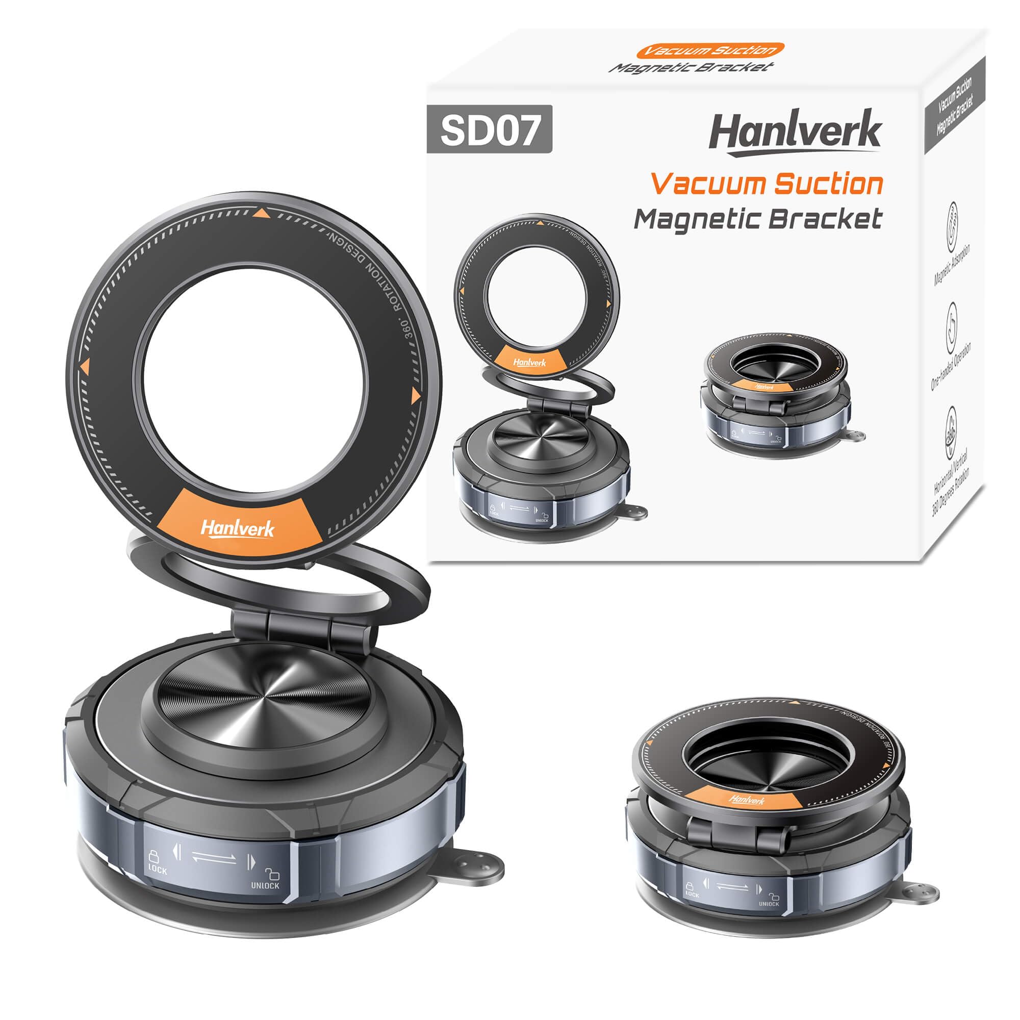 Magnetic Phone Holder, Car Mount For Magsafe, Enhanced Vacuum Suction Cup, Strong N52 Magnets, 360 Adjustable, Cell Phone Access