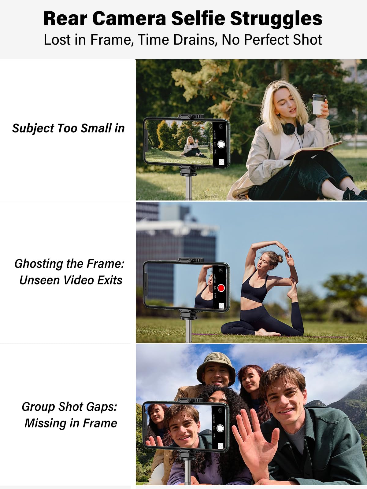 Oplope Selfie Monitor Screen For Iphone 12-16 | Magnetic Back Camera Vlog Monitor With 4K/60Fps | Wireless Zero-Delay & 33Ft Rem