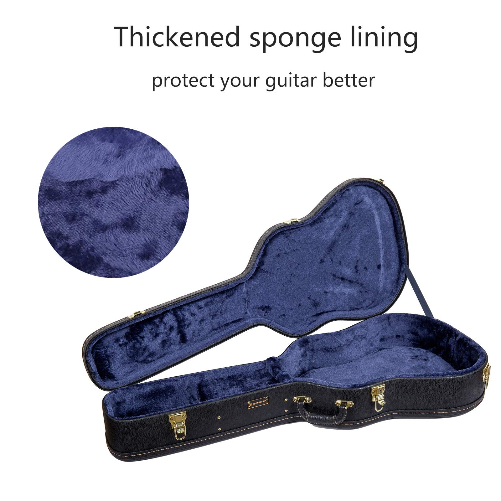 Crossrock Dreadnought Guitar Case For Martin D28, Compatible To Taylor Grand Auditorium-Hard-Shell Wooden Case-Black (Crw620D28B