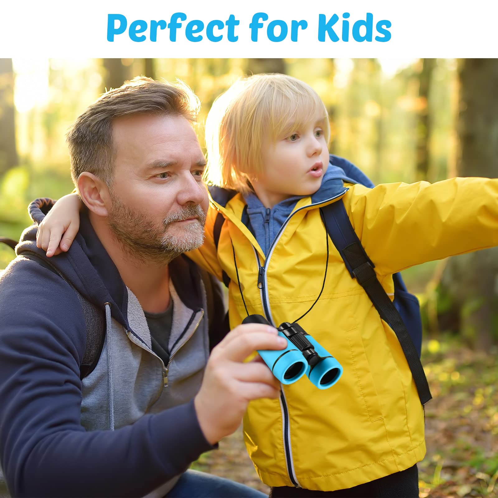 4 Set Kids Binoculars Children Colorful Real Binoculars Set Shockproof High Resolution Binoculars With Magnifying Glass And Comp