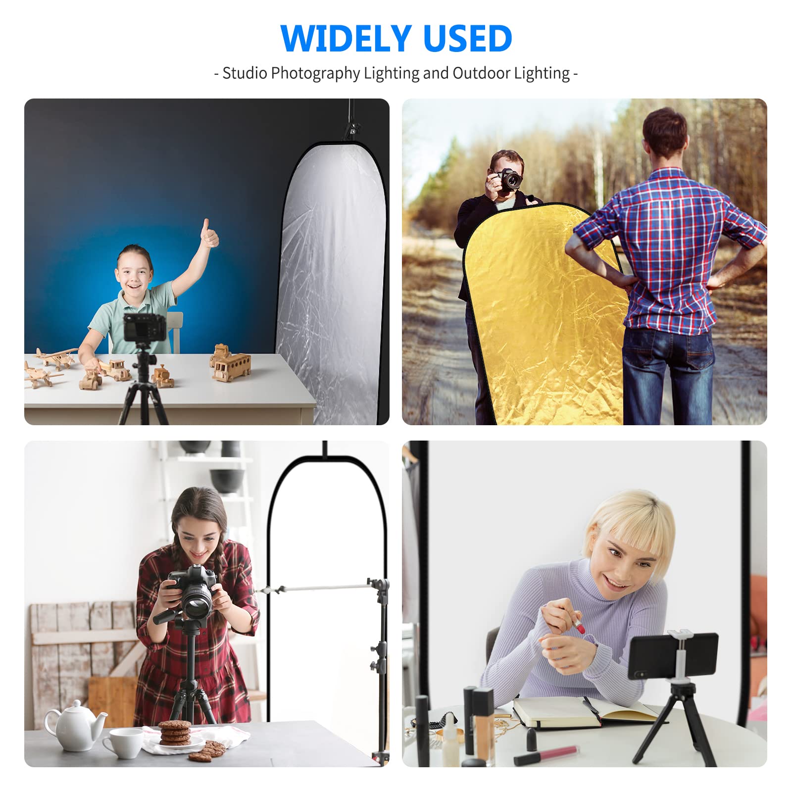 Neewer 47''X71''/120X180Cm Light Reflectors For Photography, Portable 5 In 1 Collapsible Multi Disc With Bag   Translucent, Silv