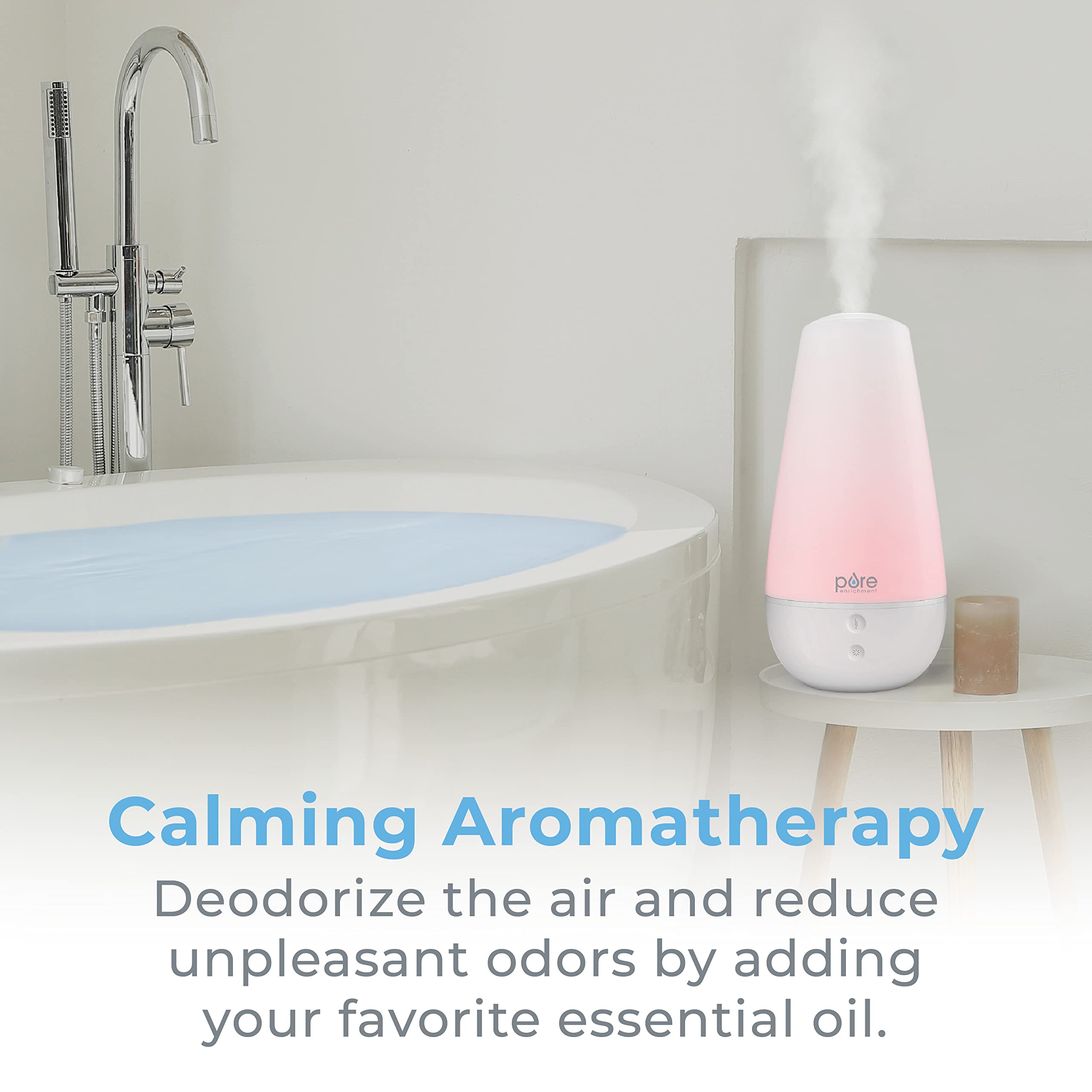 Pure Enrichment Purespa Xl 3 In 1 Cool Mist Humidifier, Essential Oil Diffuser & Mood Light   2L Tank Provides Powerful Mist Cov