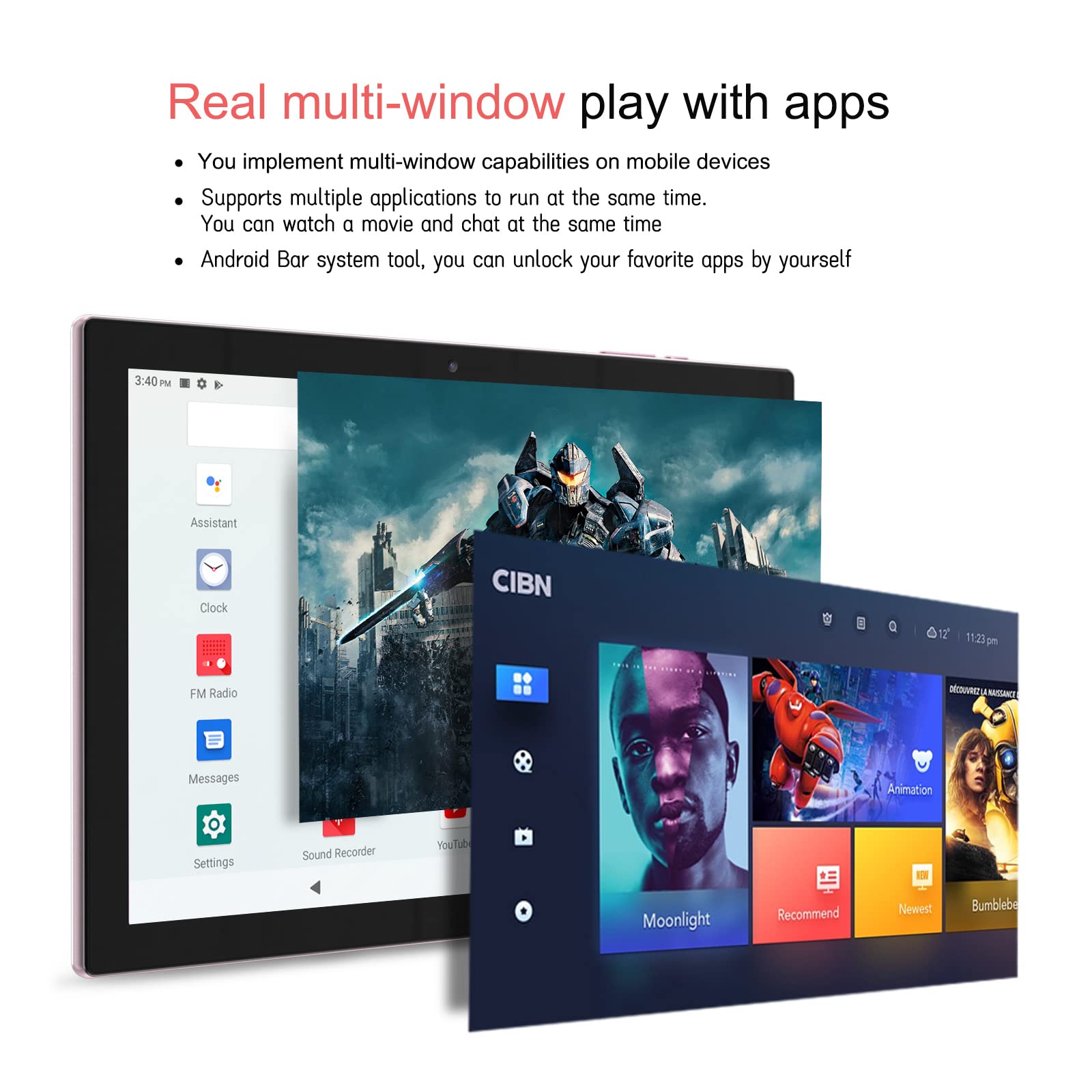 Tablets 10 Inch Tablet Android 12, 4Gb Ram 64Gb Rom & 512Gb Expand, 2+8Mp Dual Camera, Wifi, Bluetooth, 1280X800 Ips Touch Scree