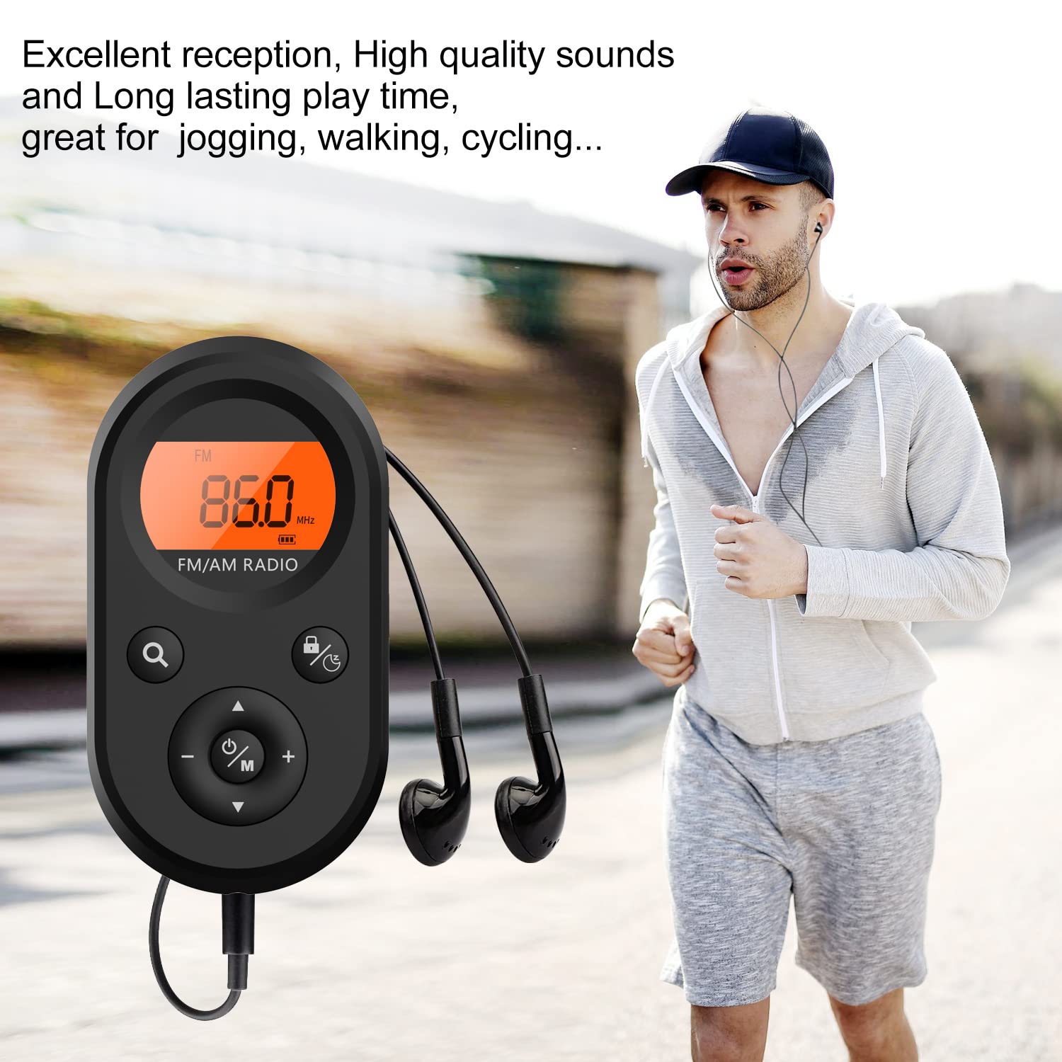 Am Fm Portable Radio,Personal Pocket Radio Rechargeable With Best Reception,Long Battery Life,Stereo Earphone,Small Digital Tran
