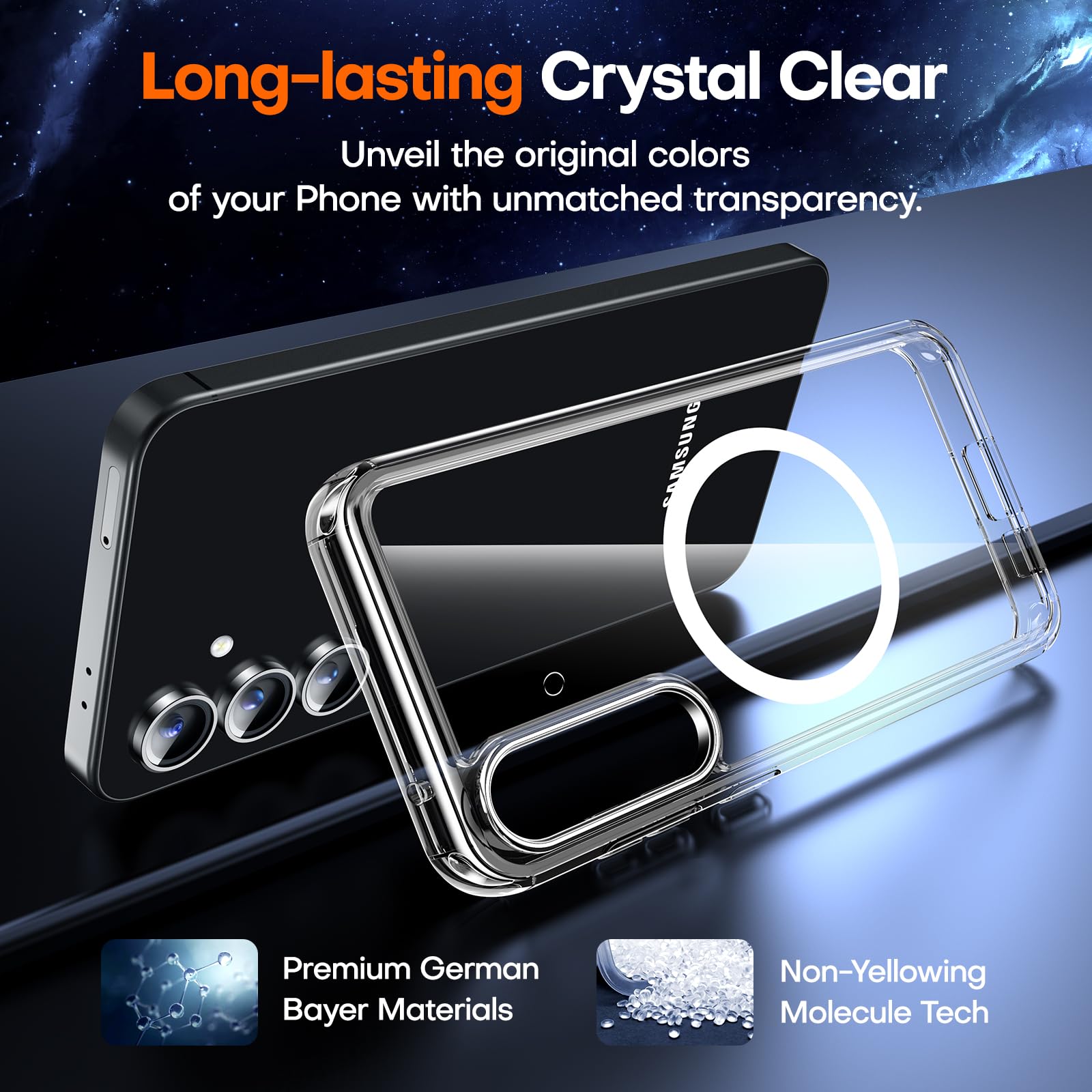 Tauri 3 In 1 For Samsung Galaxy S24 Fe Case, Compatible With Magsafe, Military Grade Protection With 2 Tempered Glass Screen Pro