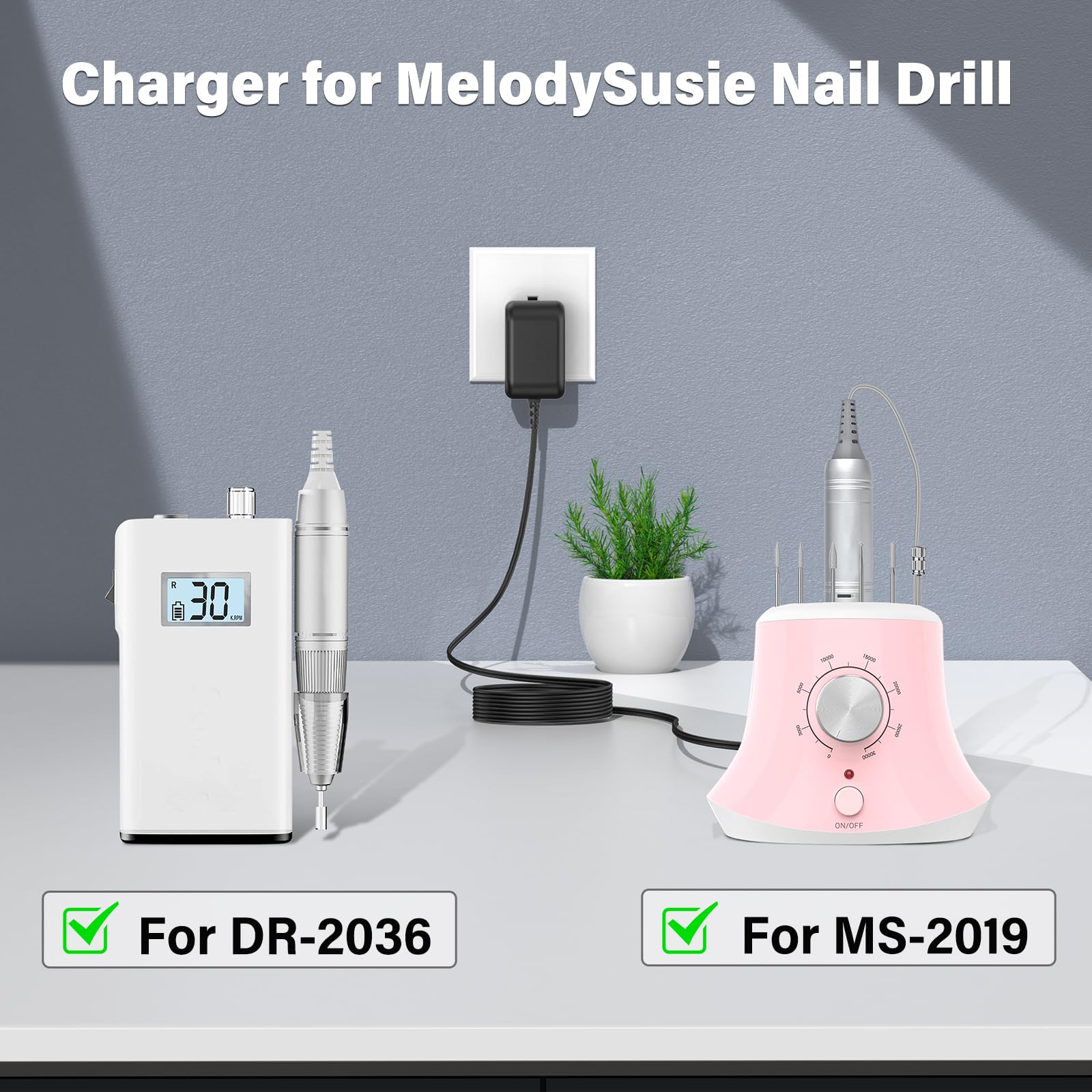 Power Cord For Melodysusie Dr 2036 Ms 2019 Drill Replacement Charger For Dr2036 Ms2019 Ac Adapter 6.0Ft Extra Long Dc Supply Per