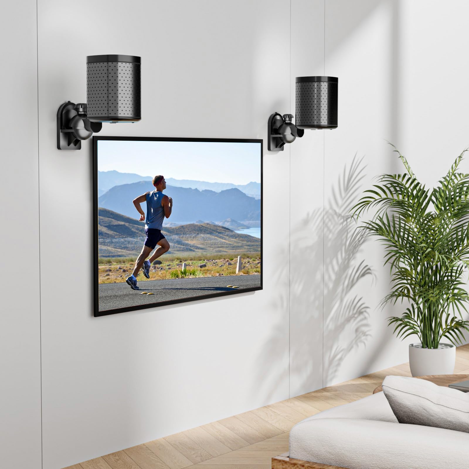 WALI Speaker Wall Mounts, Bookshelf Speaker Wall Mount Brackets, Surround Sound Speaker Mounts, Hold up to 7.7 lbs, (SWM602), 5 Pack, Black (Black, 5 Pack)