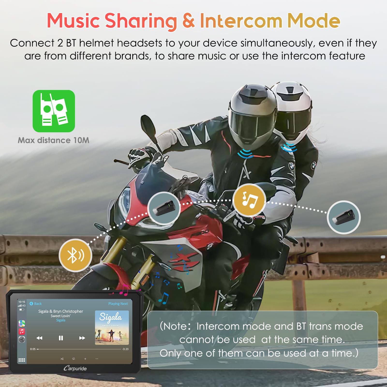 Carpuride W702B Pro Motorcycle Carplay Screen For Bmw R1200Gs R1250Gs S1000Xr Motorcycle, 7 Inch Waterproof Touchscreen, Portabl
