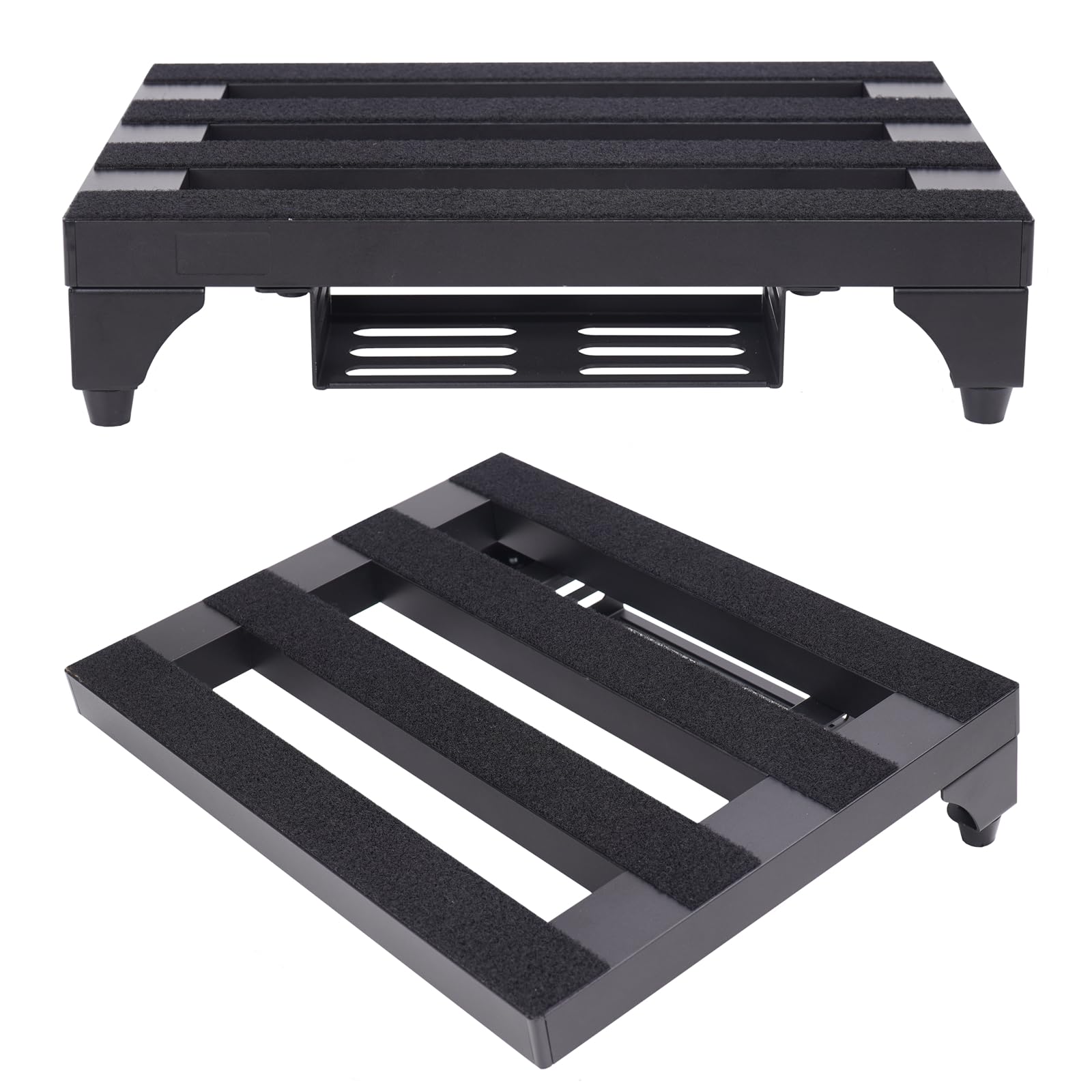 Soyan Super Light 2.1 Lb Guitar Pedal Board 14 X 10.6 Aluminum Alloy Pedalboard With Power Supply Cradle (Black, Apb-14)