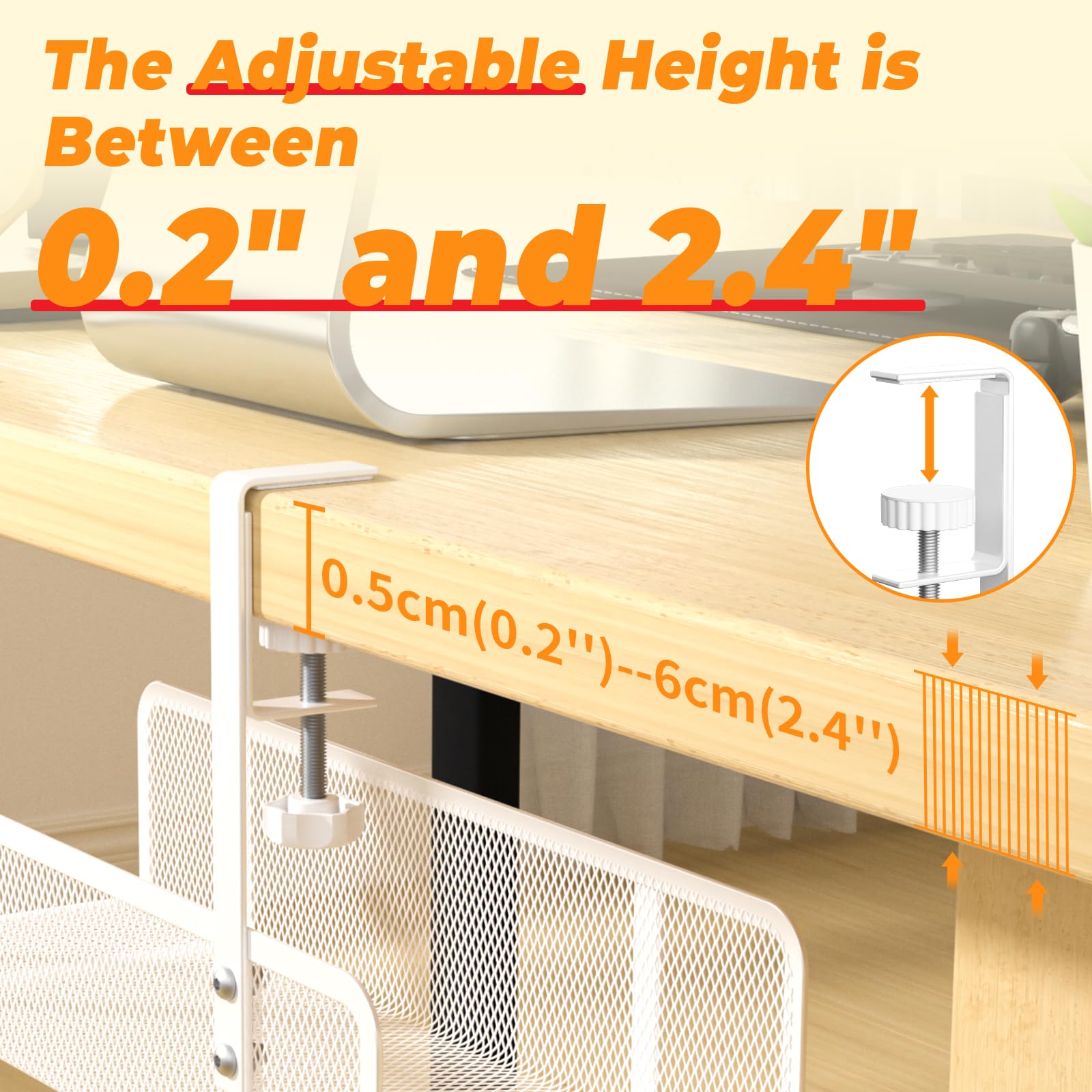Foellstoe Under Desk Cable Management Tray DM-1W Metal White No Drill