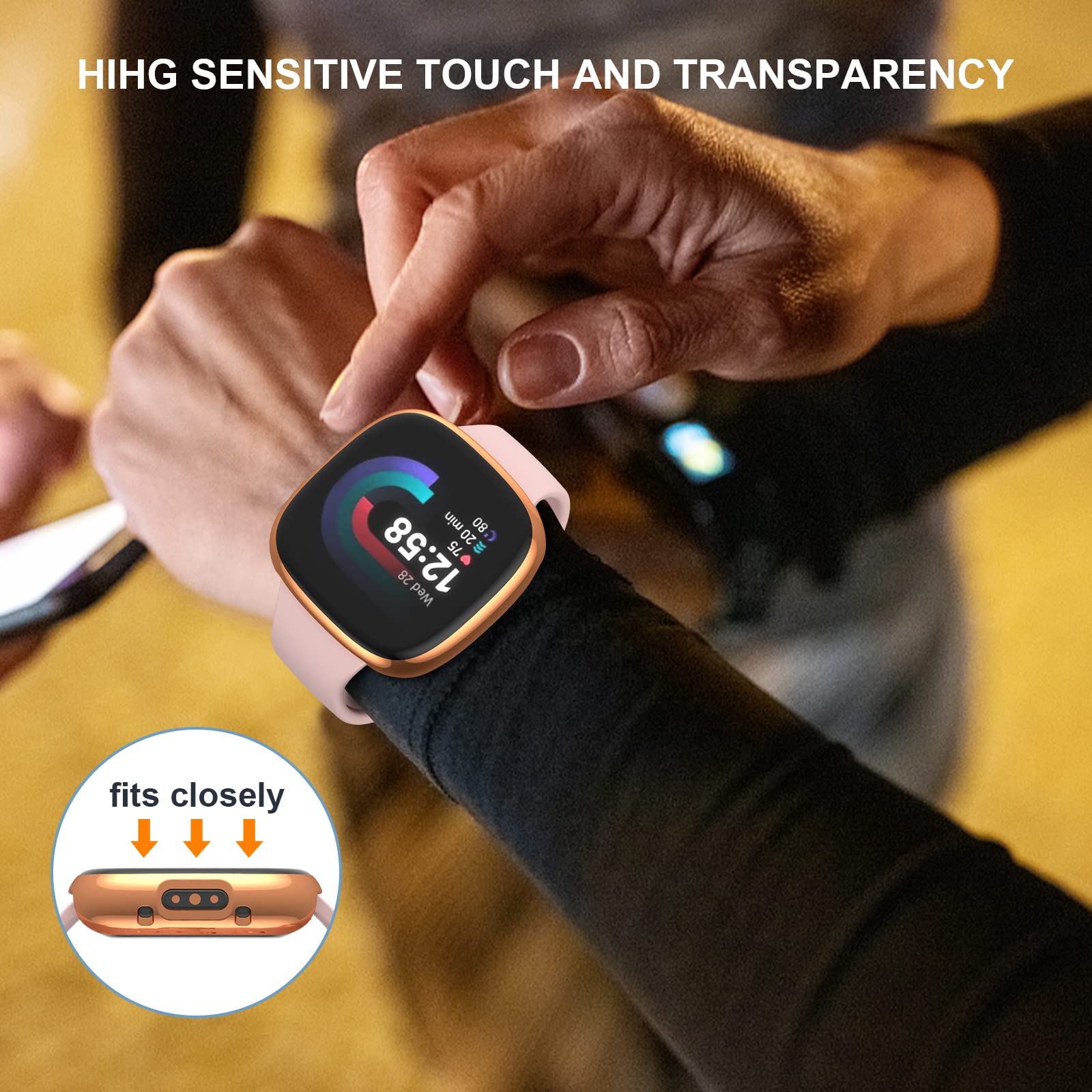 12 Pack Case For Fitbit Versa 4 Sense 2 With Screen Protector, Haojavo Soft Tpu Full Protective Cover Ultra Thin Scratch Resista