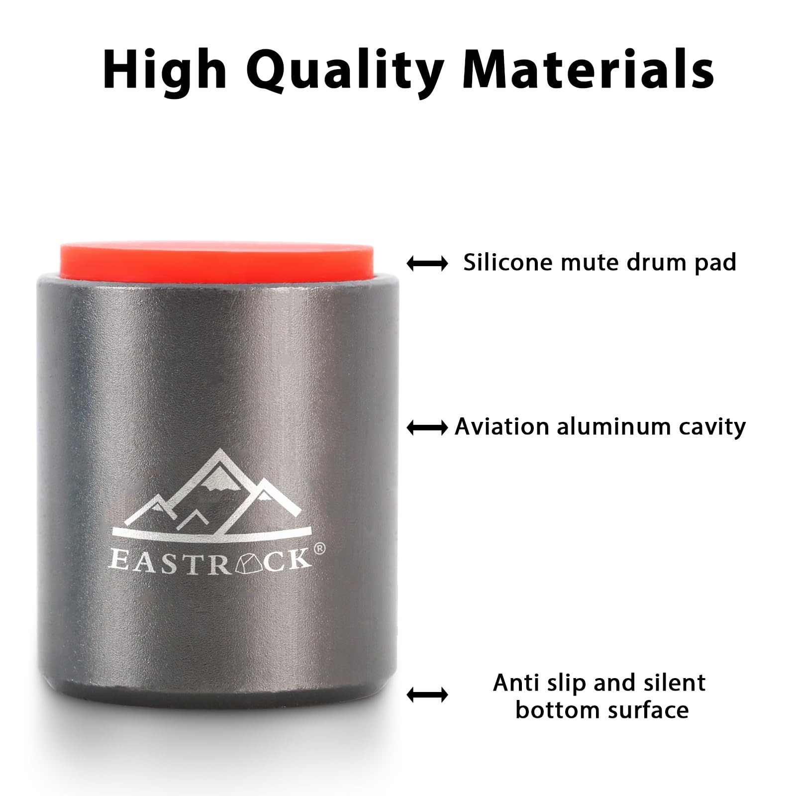 Eastrock Mini Practice Drum Pad Without Stand, 2.16 Inches Silent Drum Pad, Silicone Dumb Drum For Beginners (Gray)