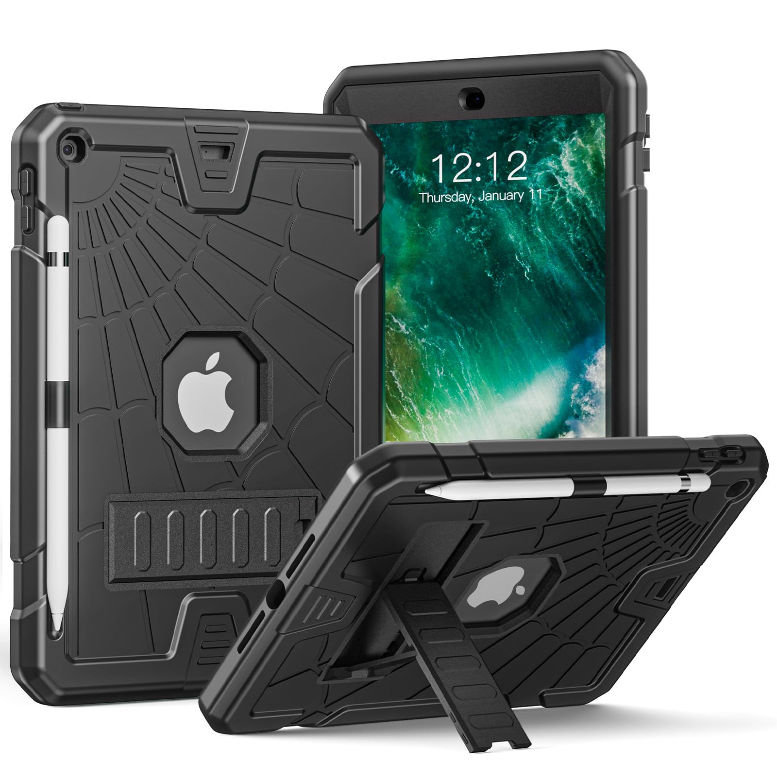 Sibeitu Ipad 9.7 Case With Pencil Holder 2018/2017 | Ipad 6Th Generation Cases With Stand | Ipad 5Th Generation Case For Kids |