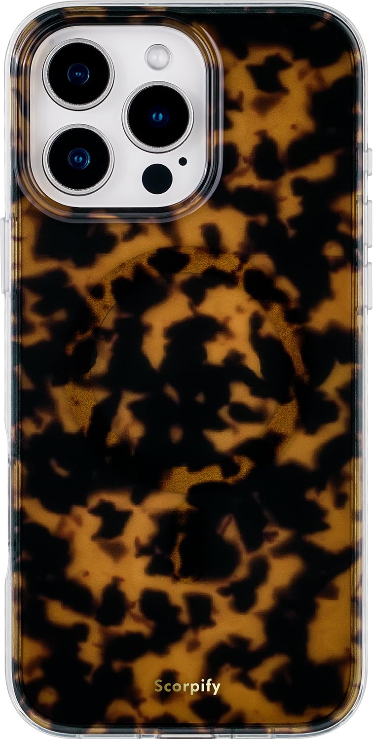 Scorpify For Iphone 16 Pro Max Case [Compatible With Magsafe] With Brown Tortoise Shell Design, Cute Brown Magnetic Phone Cover