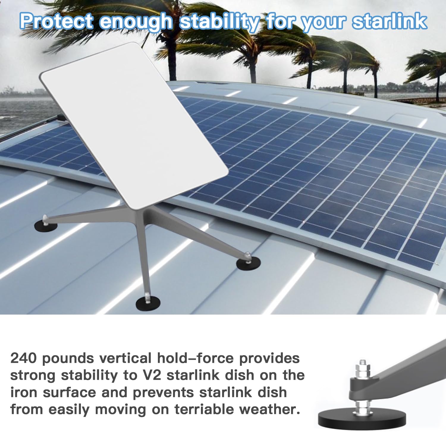 240Lbs Starlink Magnetic Roof Mount,Strong Starlink Mount For Starlink Internet Kit Satellite Star Link Mounting Kit Accessories