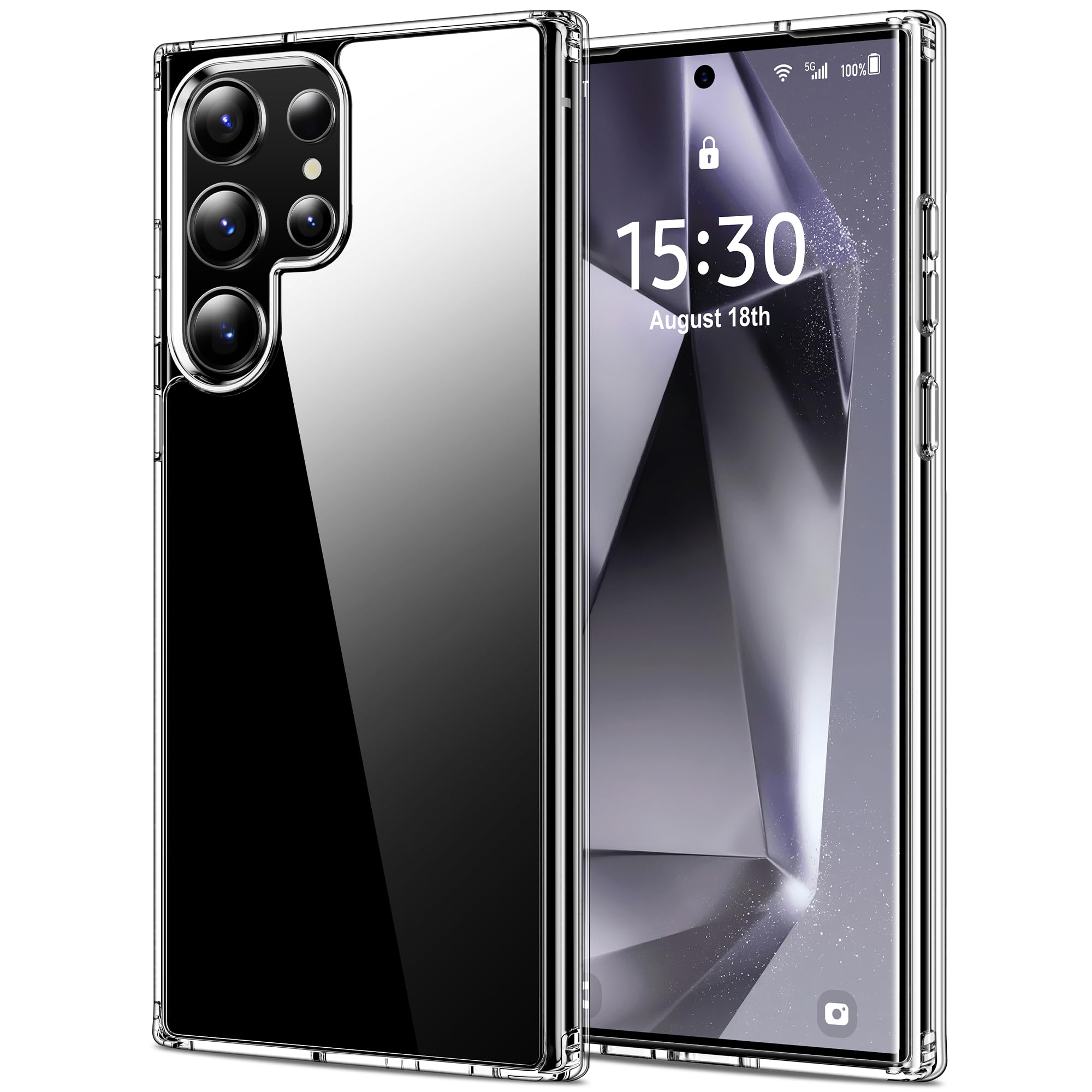 HOOMIL Case for Samsung Galaxy S24 Ultra 6.8-Inch, Non-Yellowing, Drop Protection, Anti-Scratch Transparent Hard Back Phone Cove