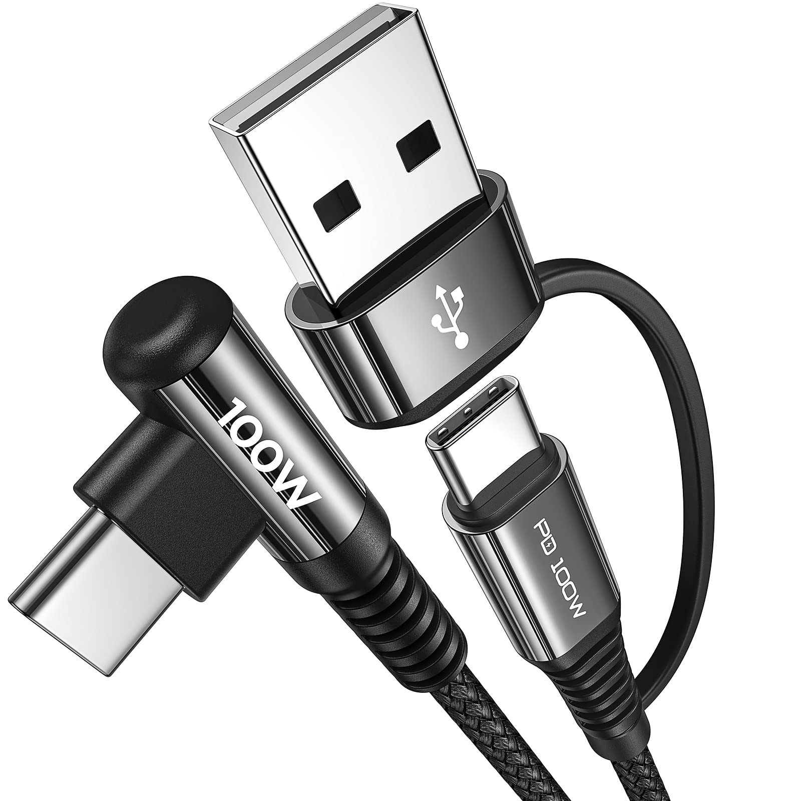 Ainope Type C 10Ft 100W 5A C Charger Cable Fast Charging Usb A/C To Usb C Cable Fast Charging Cable Right Angle Fit Macbook Pro 