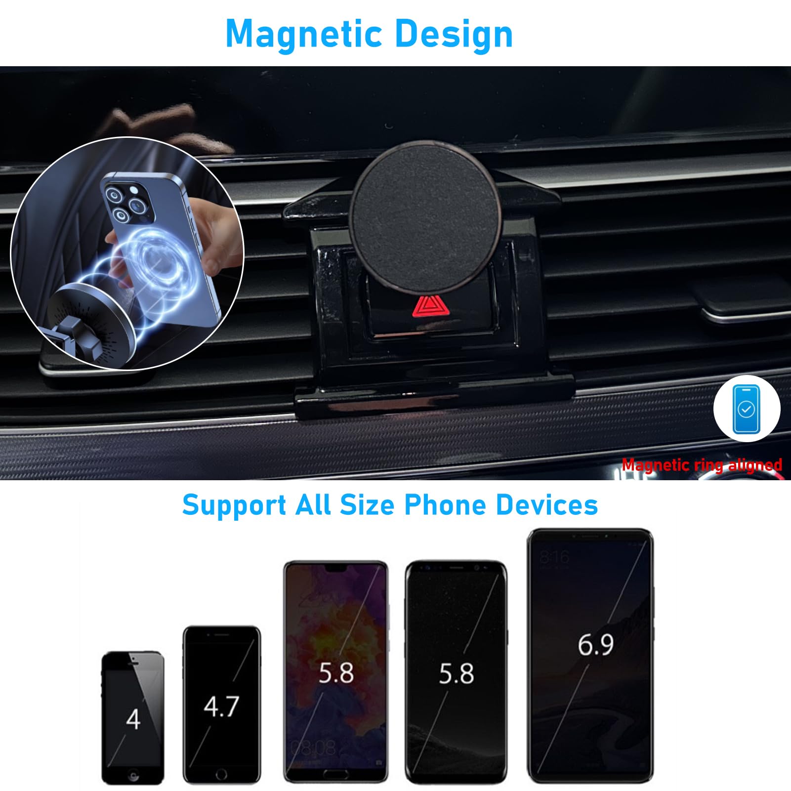 Apeser Compatible With Honda Accord Phone Holer Mount 2018-2022 For Hazard Light Slot,10Th Gen Accord Air Vent Phone Holder Anti