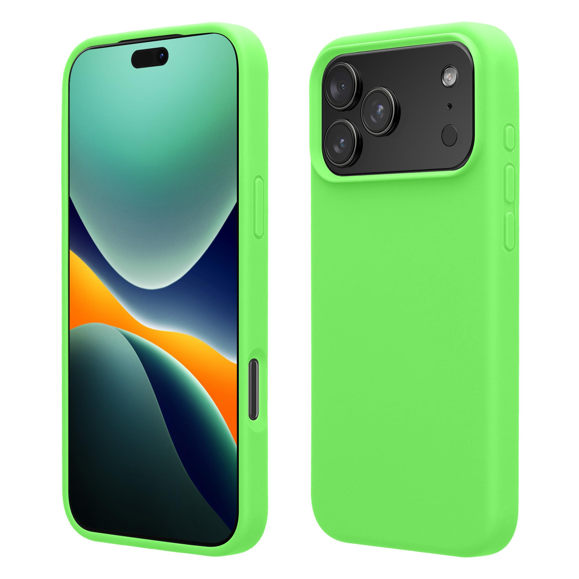 kwmobile Case Compatible with Apple iPhone 17 Pro Max Case - TPU Silicone Phone Cover with Soft Finish - Lime Green