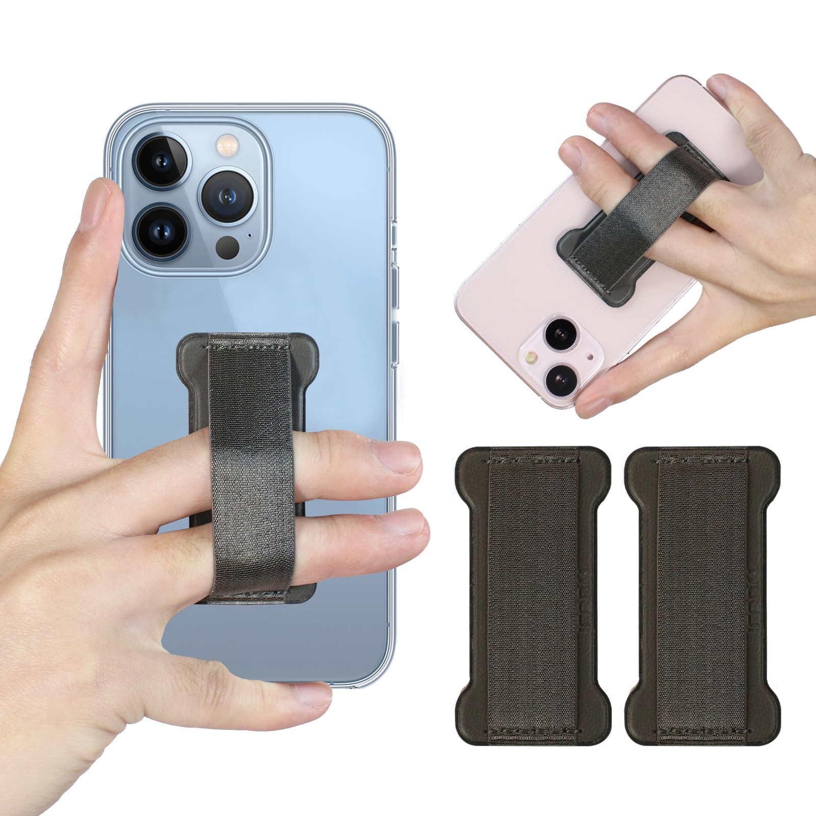 WUOJI Phone Grip Holder for Hand, Universal Finger Strap Phone Holder, Finger Selfie Grip Compatible with Most Smartphones (Gary