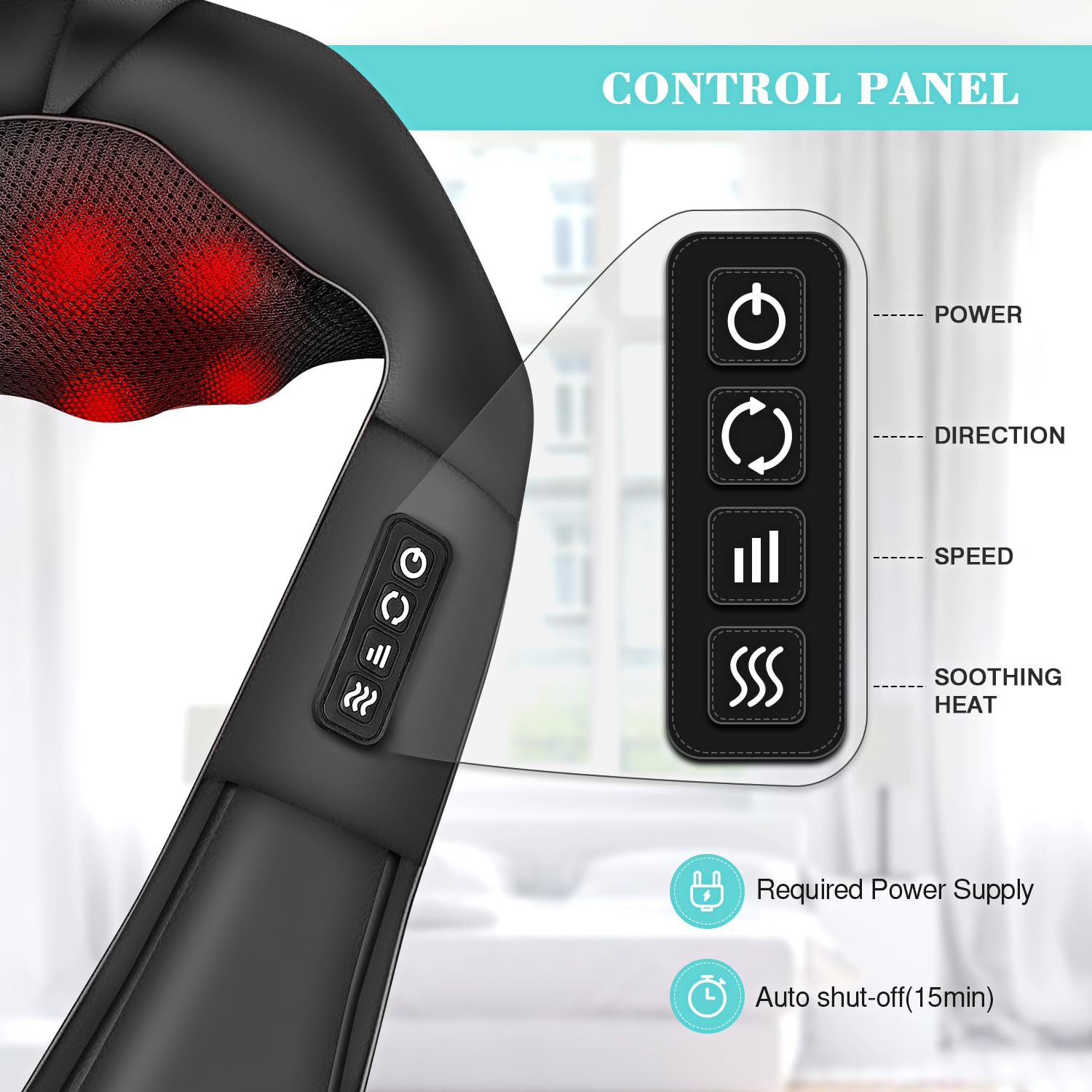 Neck Massager With Heat, Shiatsu Neck And Back Massager, Deep Tissue 4D Kneading Massage Pillow For Shoulder, Leg, Foot, Body Mu