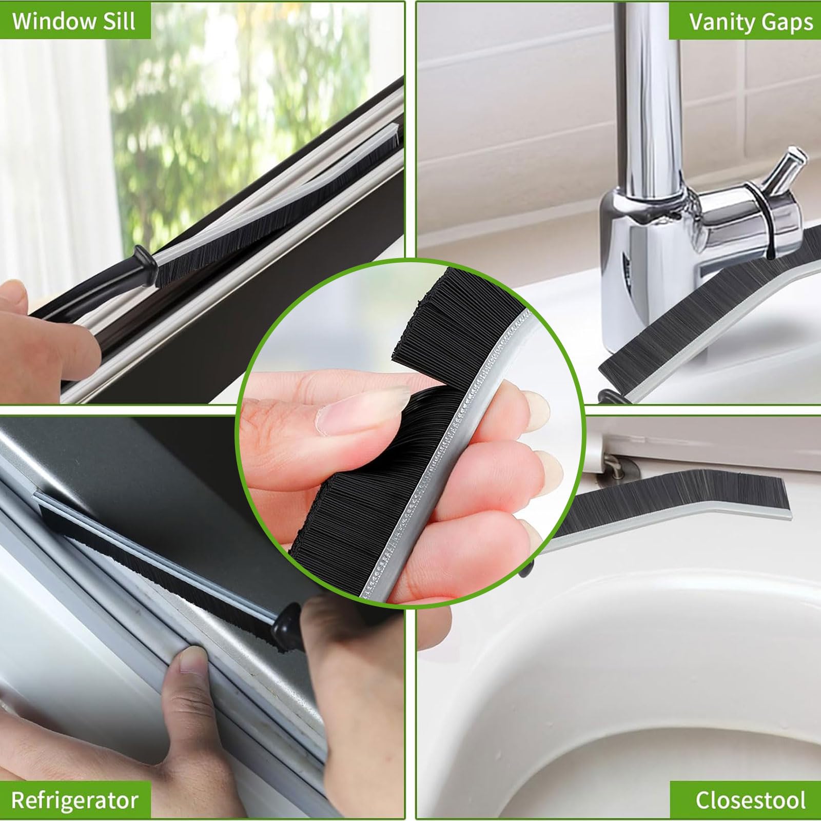 Crevice Cleaning Brush, Bathroom Gap Cleaning Brush, Hard Bristle Brush For Cleaning, Multifunctional Gap Brush, For Blind, Base