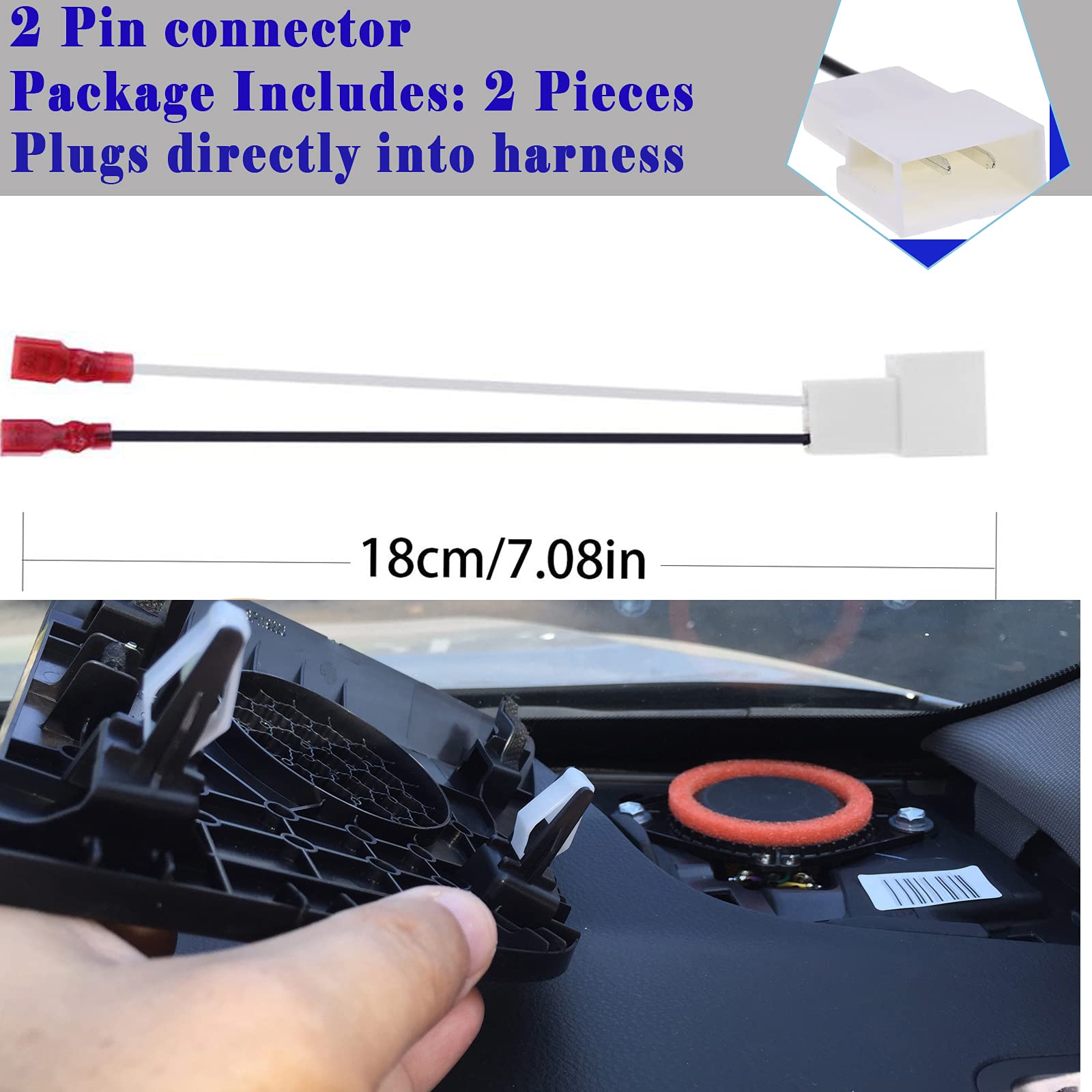2 Pack 72 8104 Speaker Harness Adapter Compatible With Toyota Speaker Wire Harness Adapter Plug Compatible With Toyota Tacoma Tundra Camry Corolla 4 Runner Scion Pontiac Speaker Wiring Harness Adapter