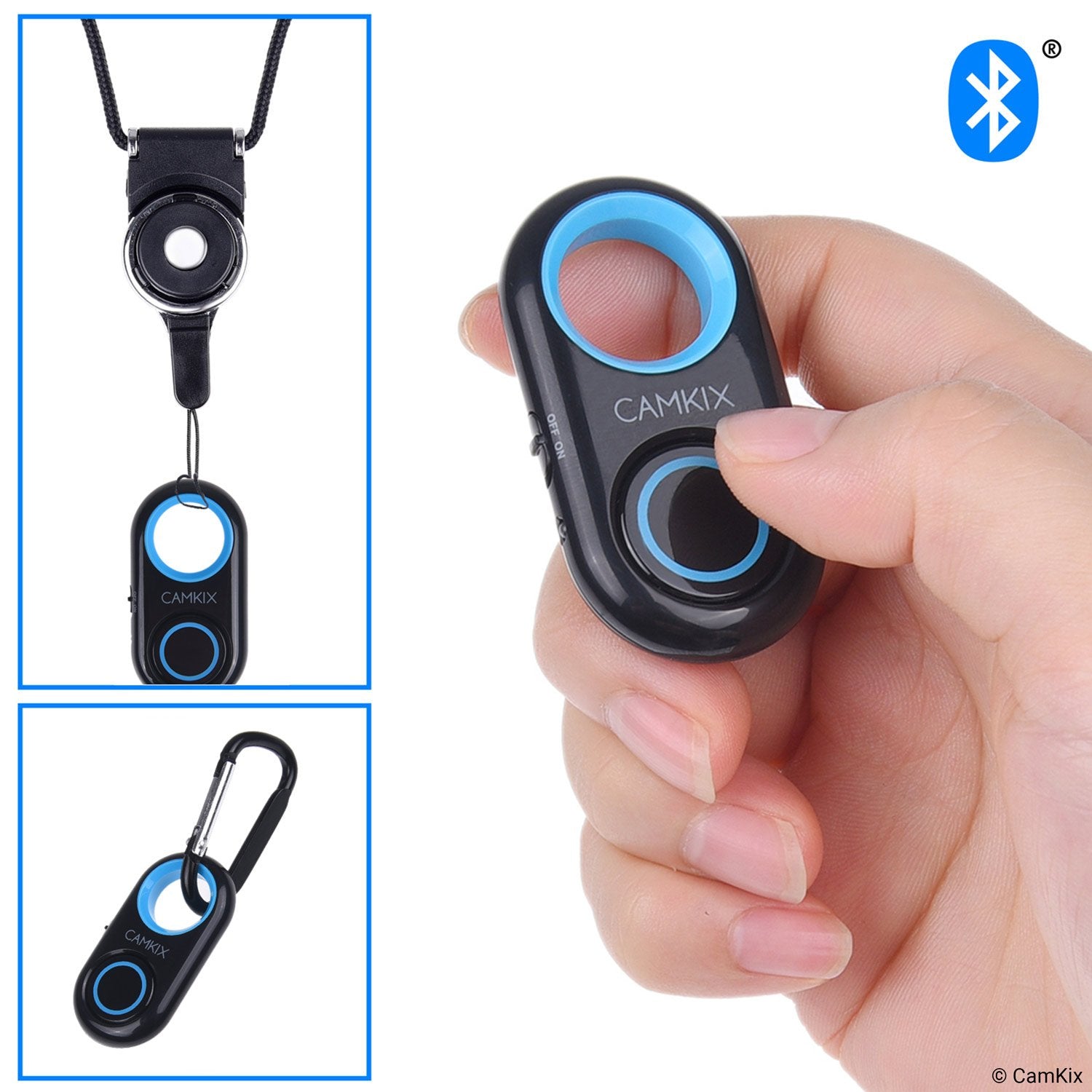 2X Camkix Camera Shutter Remote Control With Bluetooth Wireless Technology   Works Flawlessly With Iphone/Ipad And Android (Blue)