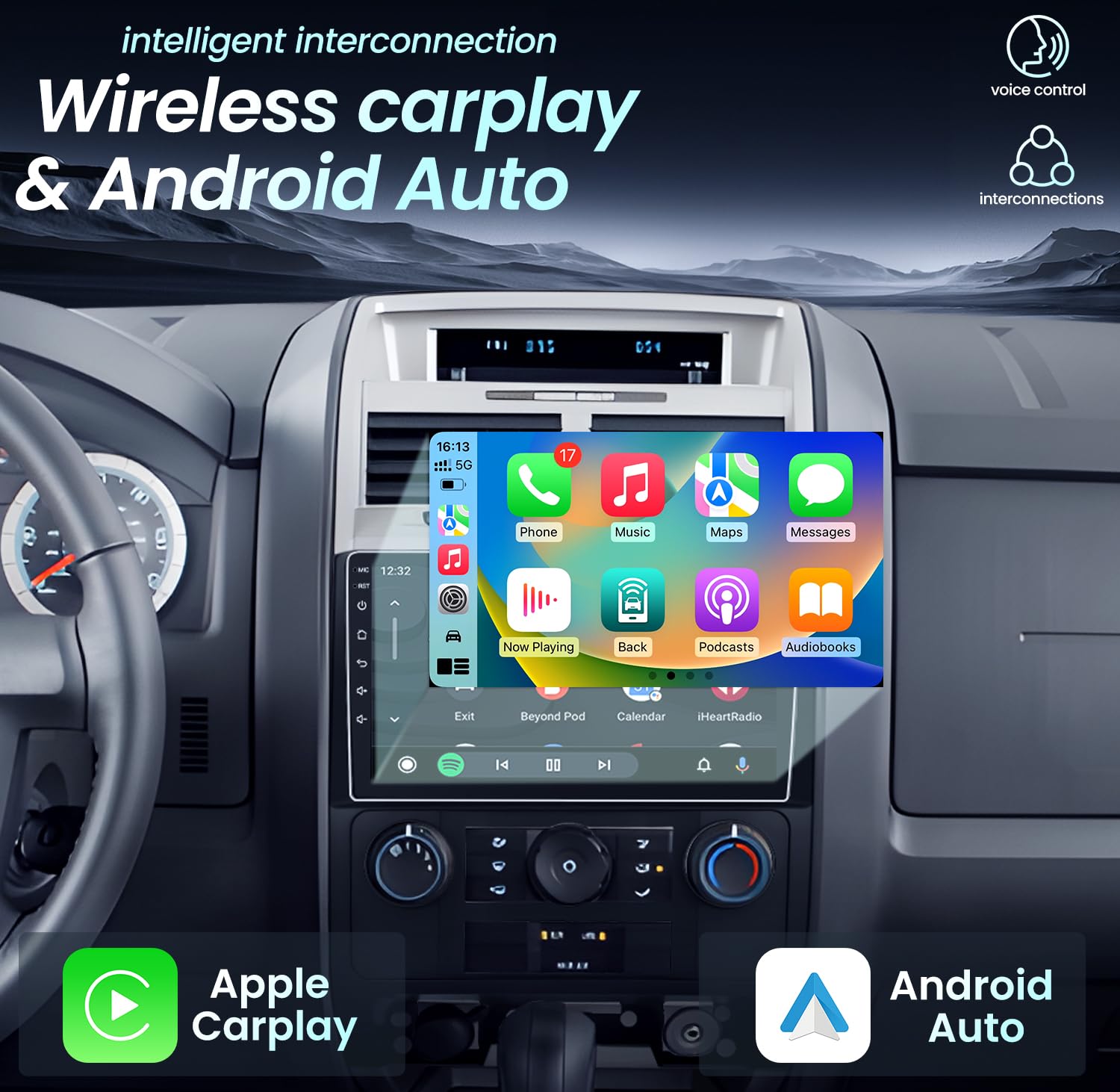 5Gwifi Android 13 Car Radio Stereo For Ford Escape 2007 2012 With Carplay & Android Auto, 9 Inch 1280 * 800 Touchscreen Support
