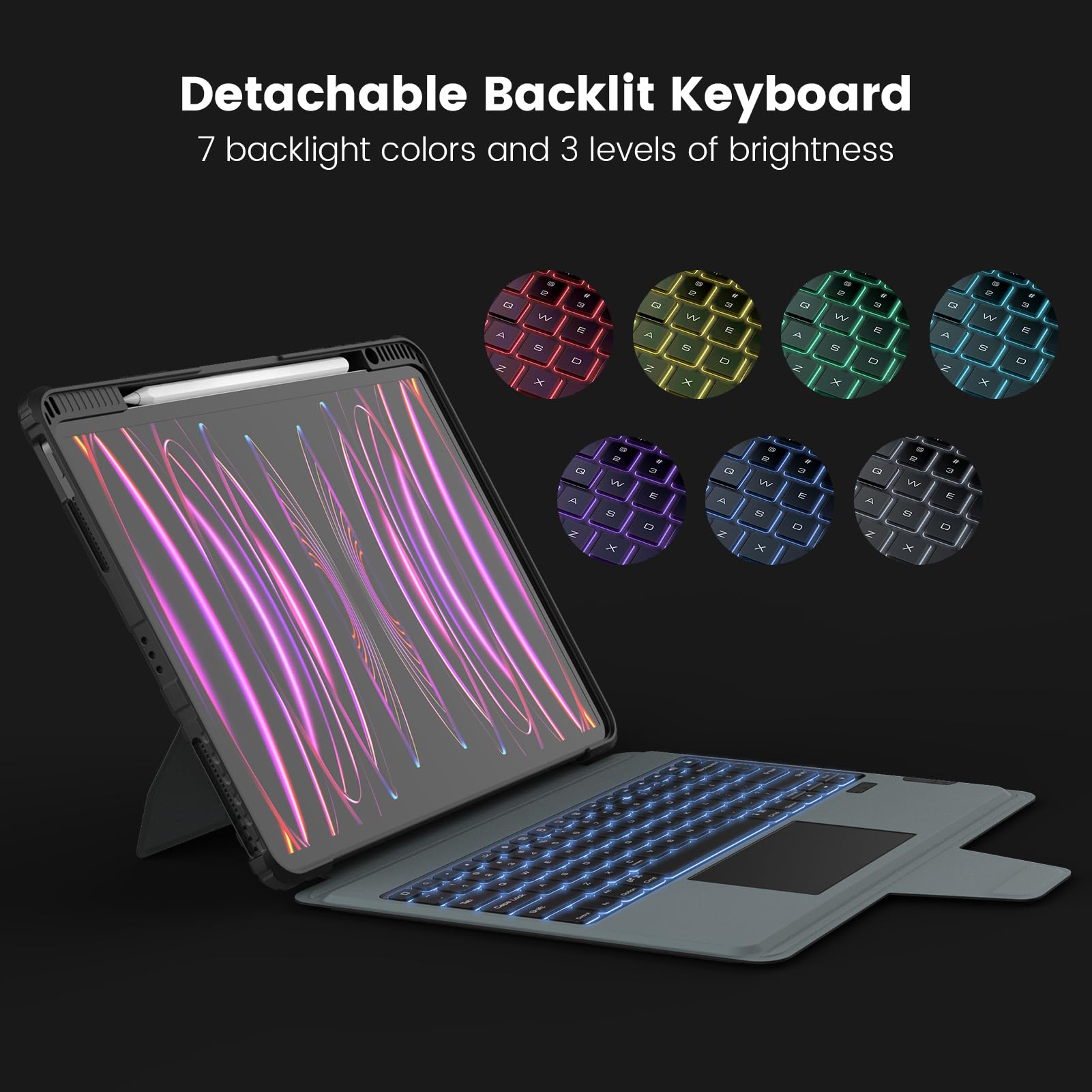 Nillkin Magnetic Keyboard Case For Ipad Air 13 Inch (M2) 2024, Ipad Pro 12.9 Case With Keyboard, Magic Keyboard For Ipad, Magic