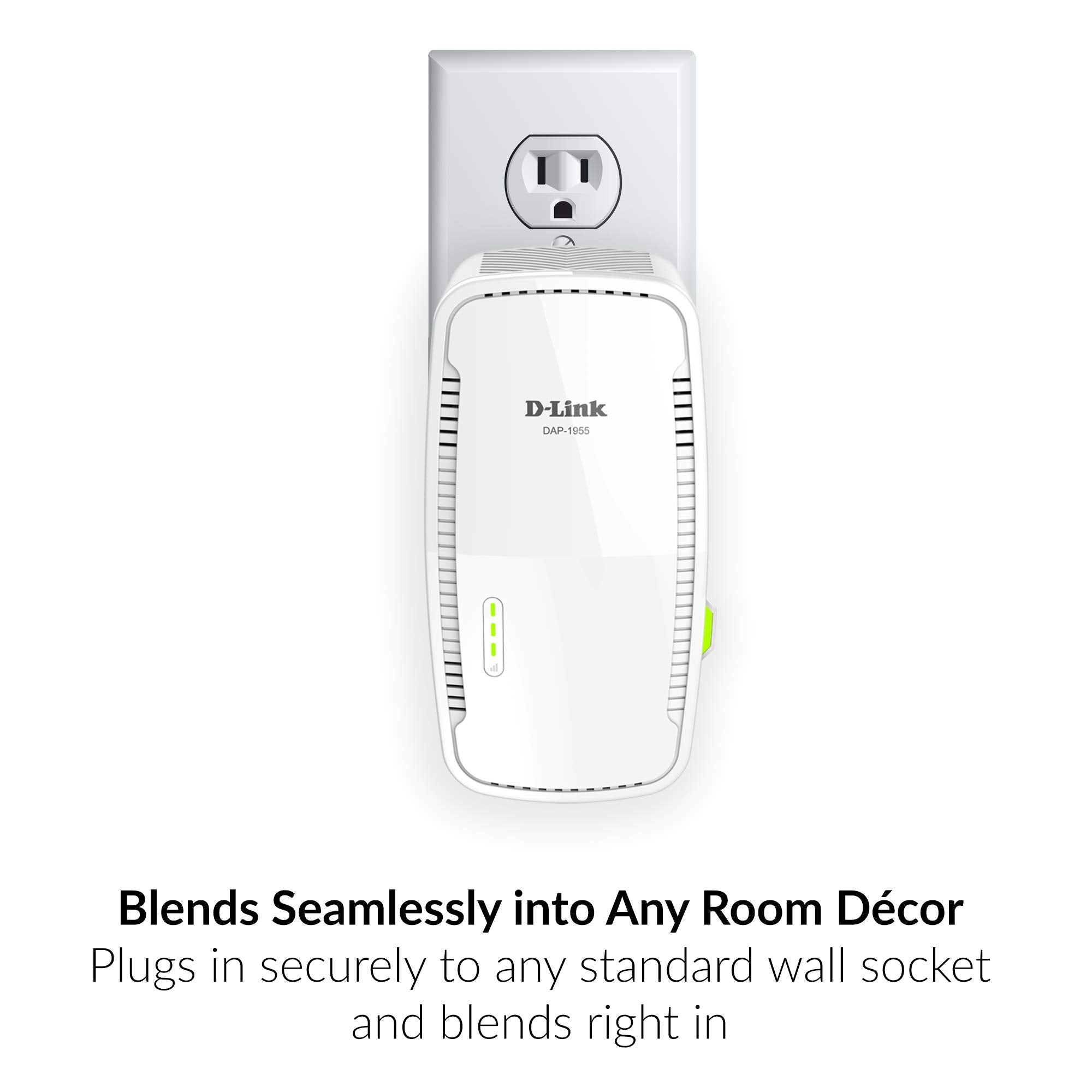 D Link Dap 1955 Us, Wifi Range Extender Mesh Gigabit Ac1900 Dual Band Plug In Wall Signal Booster Wireless Or Ethernet Port Smar