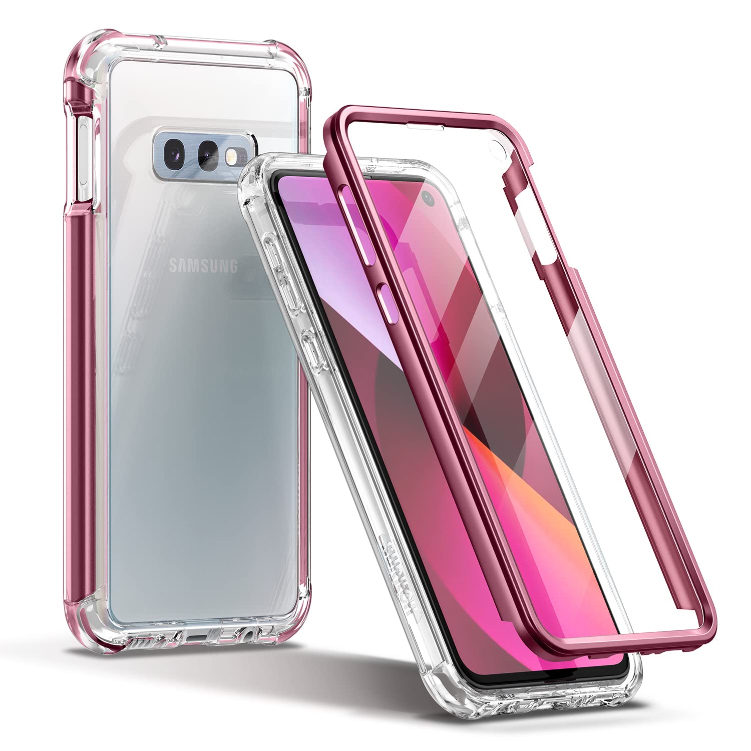 Suritch Clear Case For Samsung Galaxy S10E,?Built In Screen Protector??Support Wireless Charging? Hybrid Protection Hard Shell+S