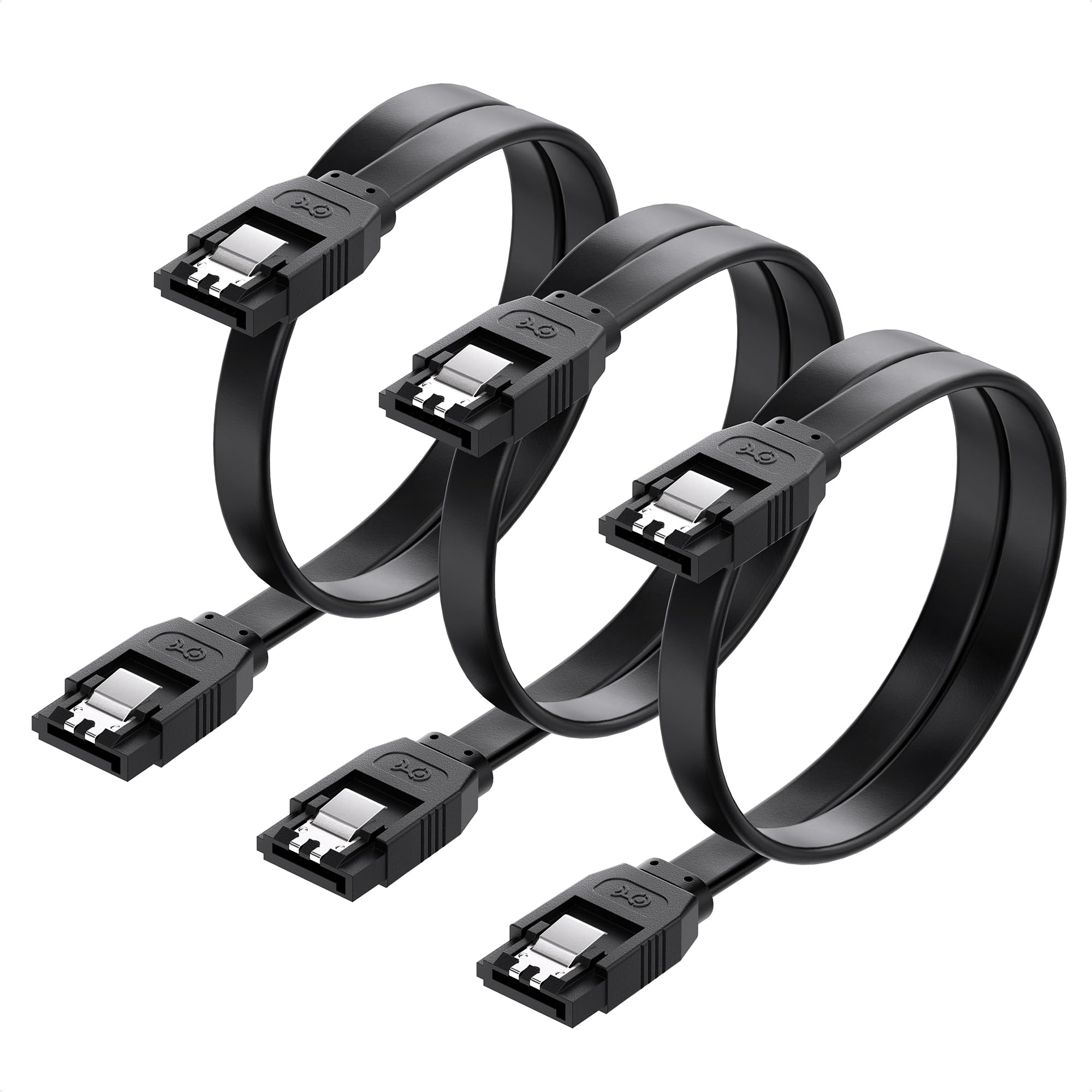 Cable Matters 3 Pack 6 Gbps SATA Cables   18 Inches, SATA 3 Cable for SSD & HDD, Black