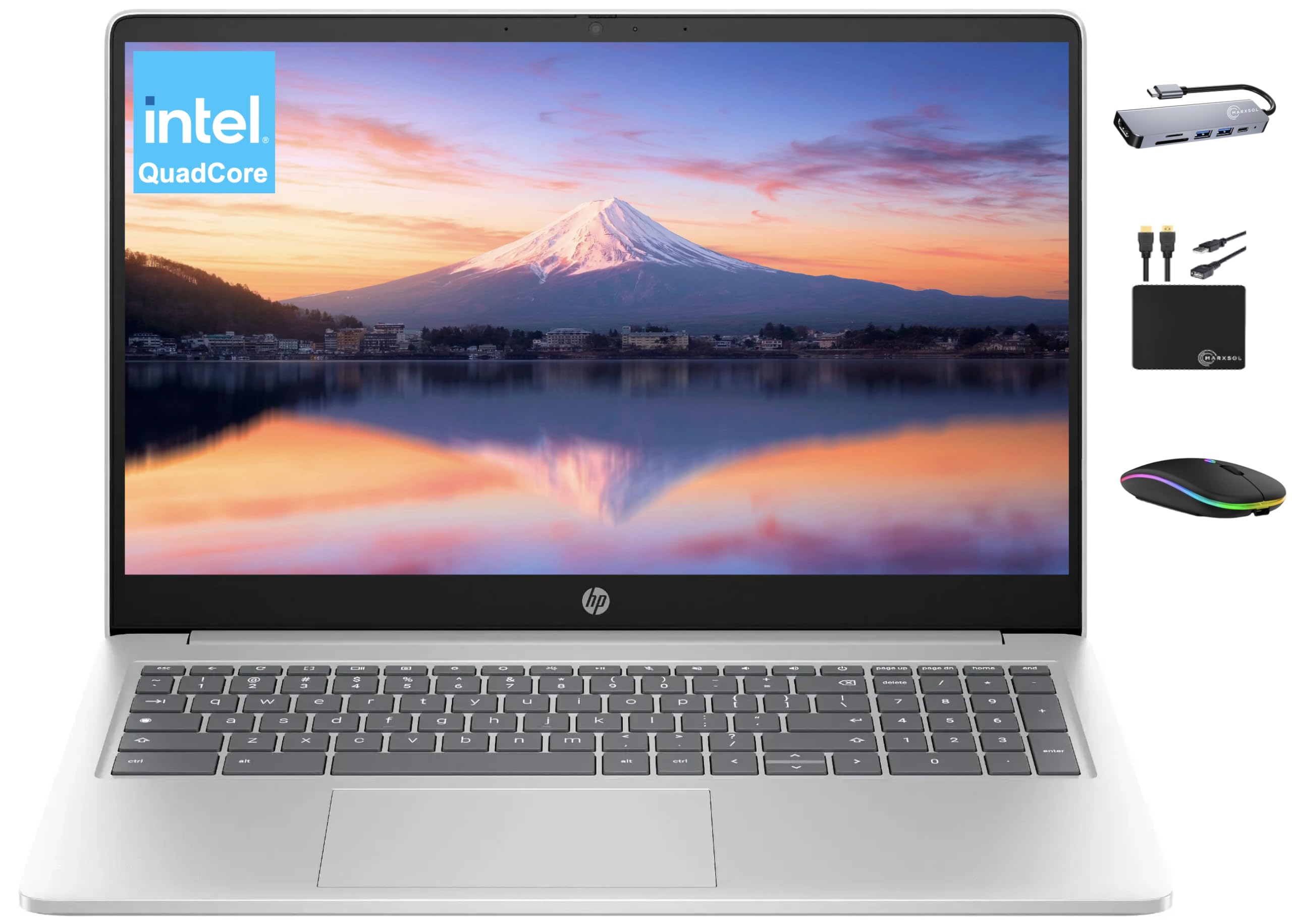 Hp Chromebook 2025 Premium Laptop Student Business, 15.6'' Hd Display, Quad-Core Intel N200 Processor, 8Gb Ram, 564Gb Storage (6