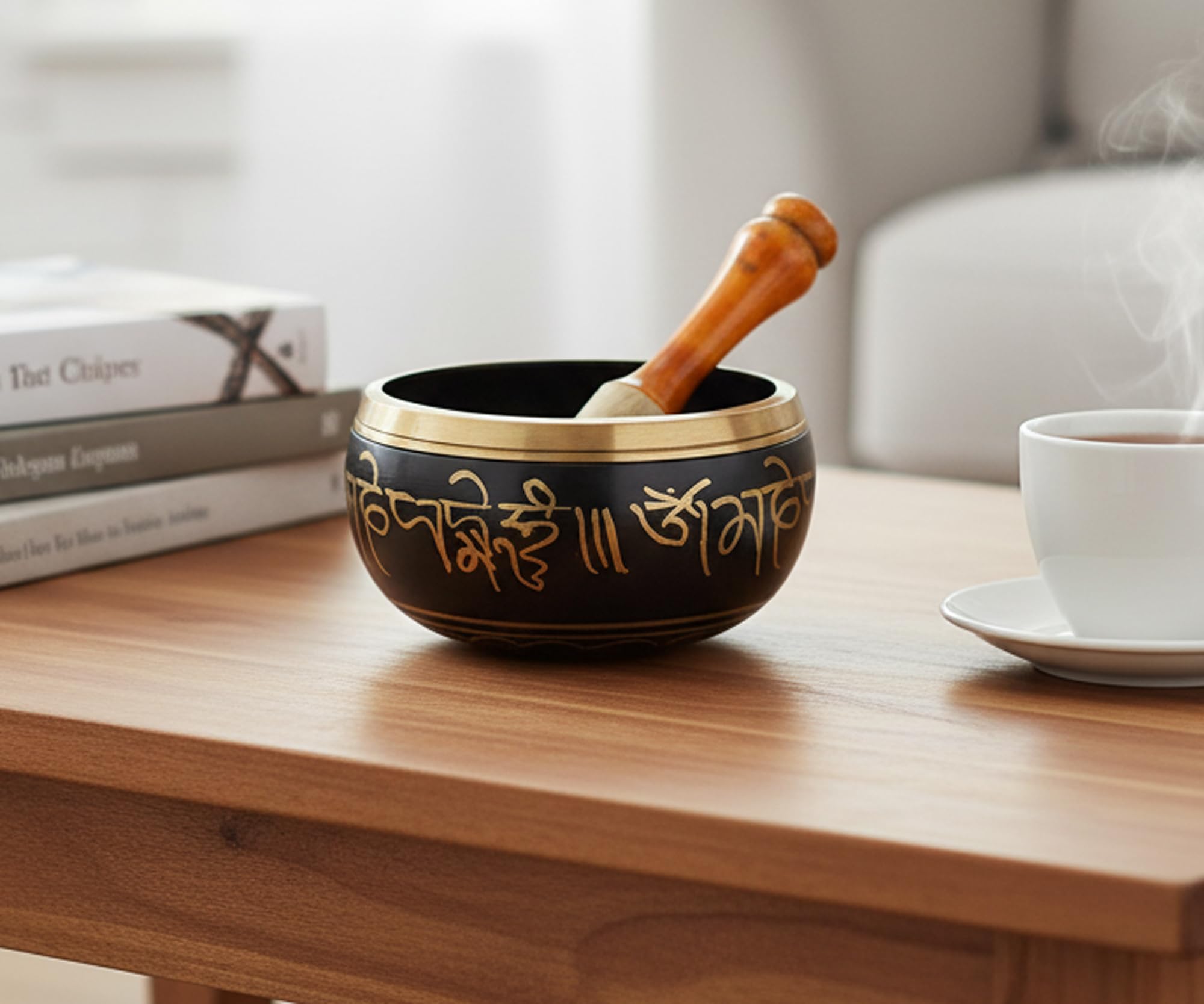 Esplanade  5 Inches  Singing Bowl Tibetan Buddhist Prayer Instrument With Striker Stick | Om Bell | Om Bowl | Meditation Bowl 