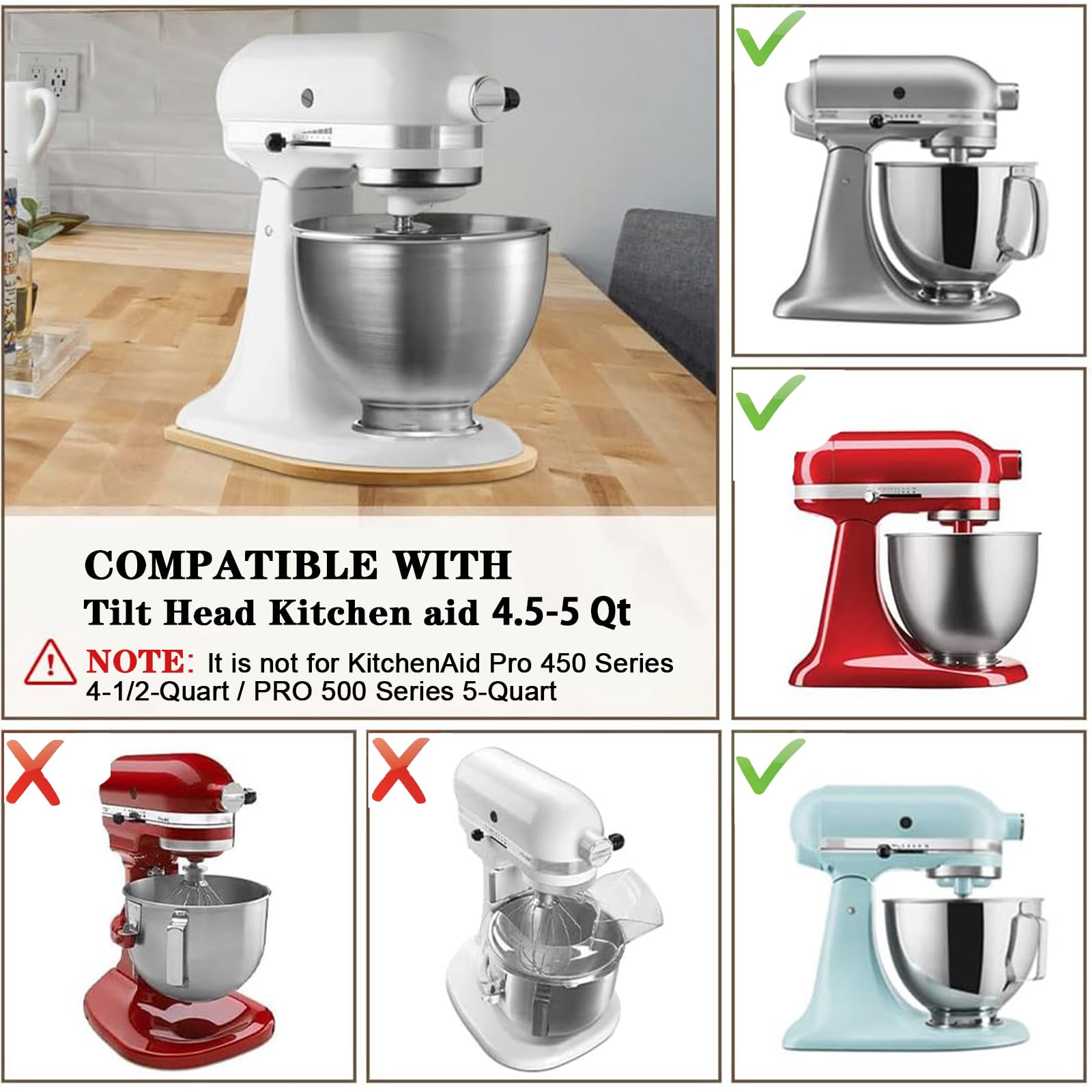 Bamboo Kitchenaid Mixer Slider Compatible With Kitchenaid Tilt Head 4.5 5Qt Stand Mixer,Kitchen Countertop Sliding Moving Tray F