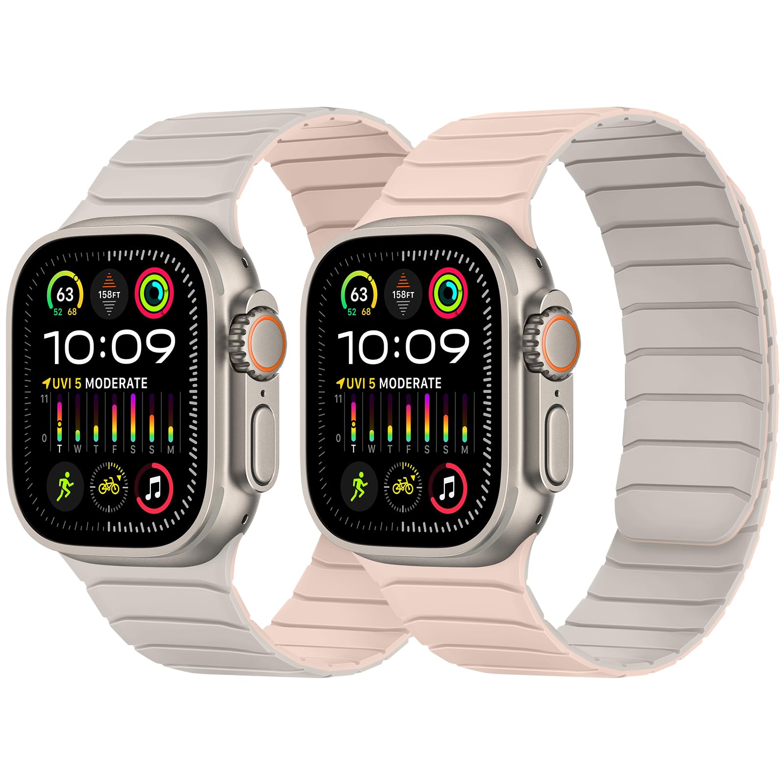 Tasikar Double Sided Wearable Magnetic Band Compatible with Apple Watch 42mm(Series 11/10) 41mm 40mm 38mm, Soft Silicone Sport S