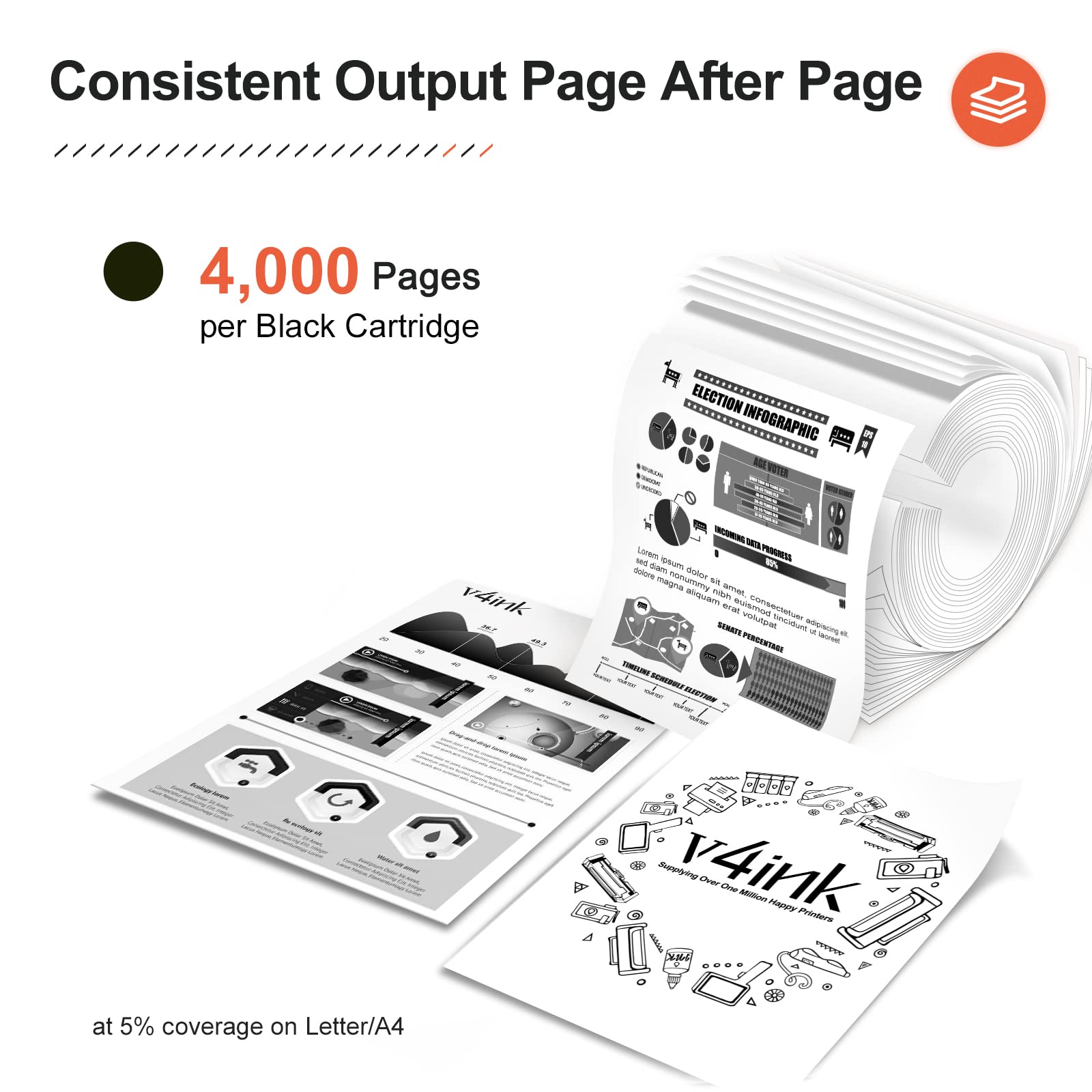 V4Ink Compatible Tn336 Tn315 Tn310 Tn331 Toner Replacement For Brother Tn310 Tn315 Tn331 Tn336 Black Toner For Brother Hl L8350C