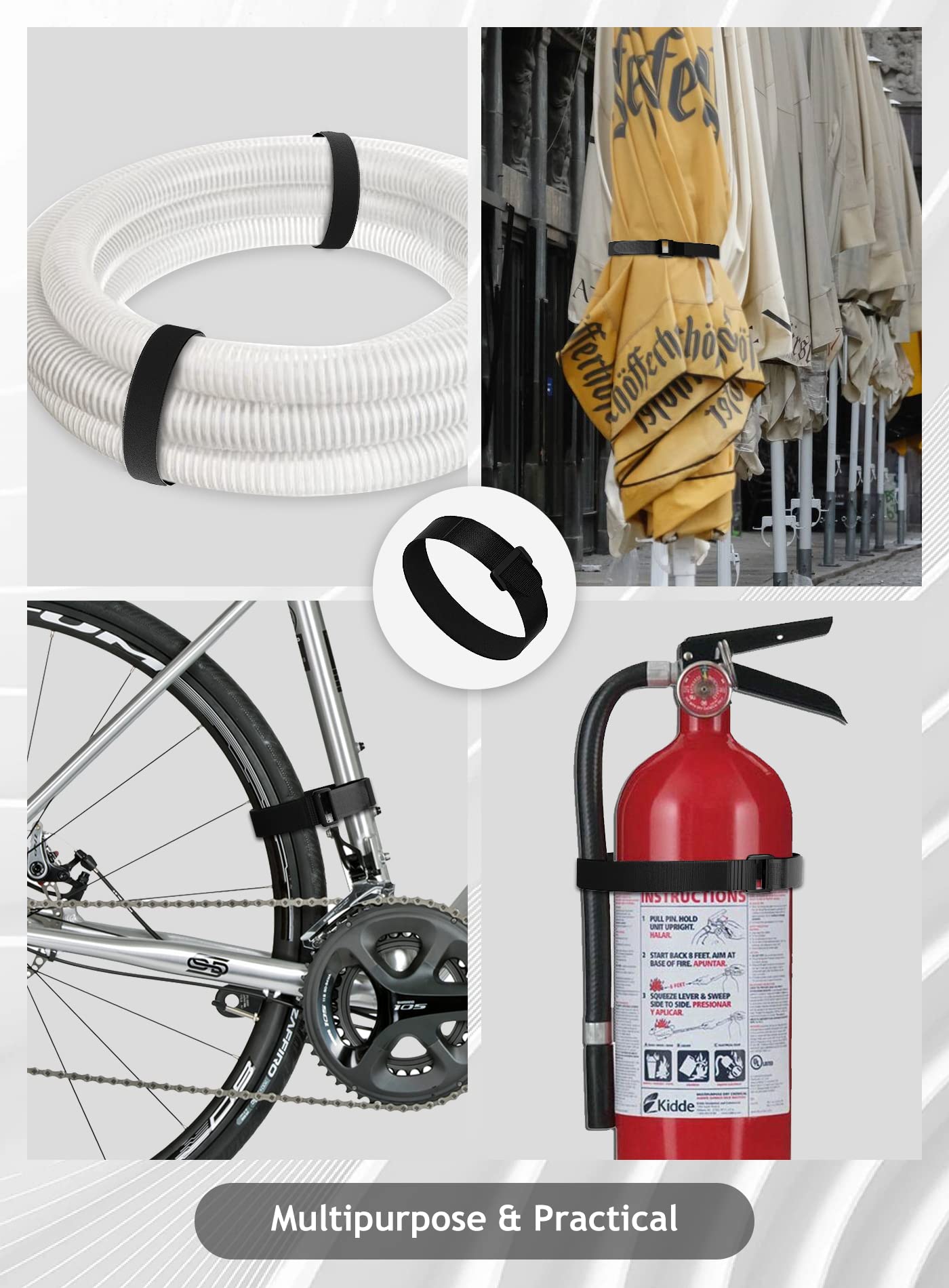 24 Pack Hook And Loop Straps Reusable Fastening Cable Straps Multipurpose Cinch Strap Management Cord Organizer Securing Straps