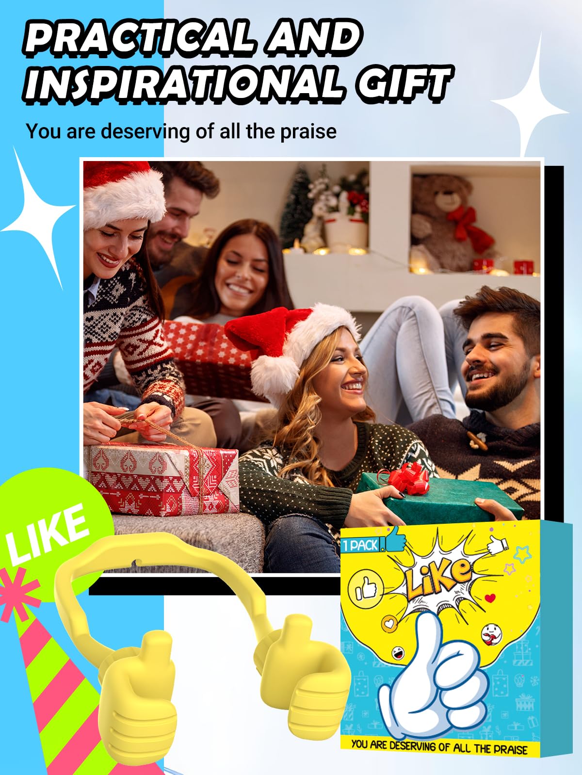 Caldever Cell Phone Holder Thumbs Up Lazy Phone Stand Stocking Stuffers For Adults Teens Boys Girls Kids Women Phone Stand For D