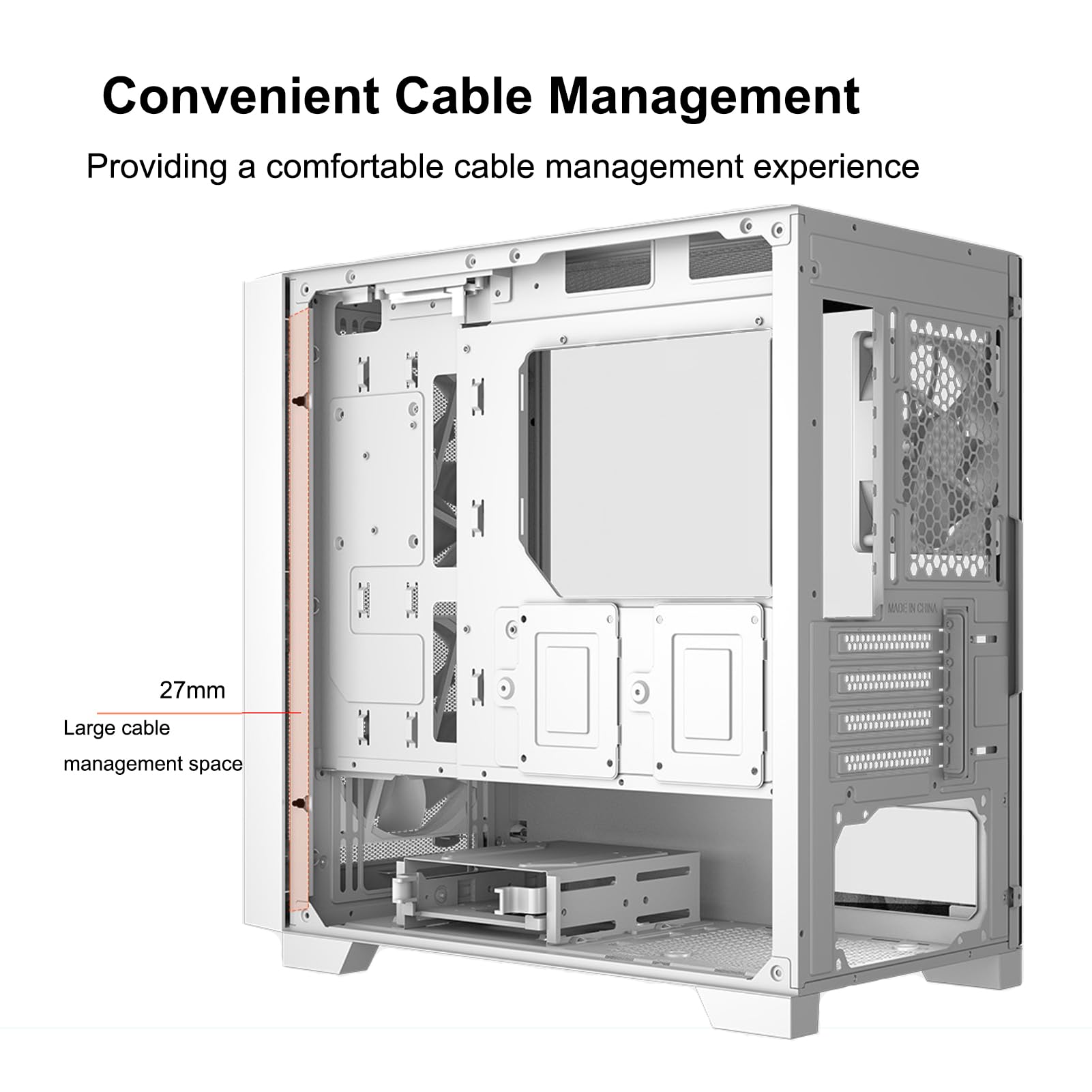 Pccooler Cps C3D310 Airflow M Atx Pc Case Mid Tower Desktop Computer Gaming Superior Case For Itx/E Atx With 2 Argb Case Fans,16