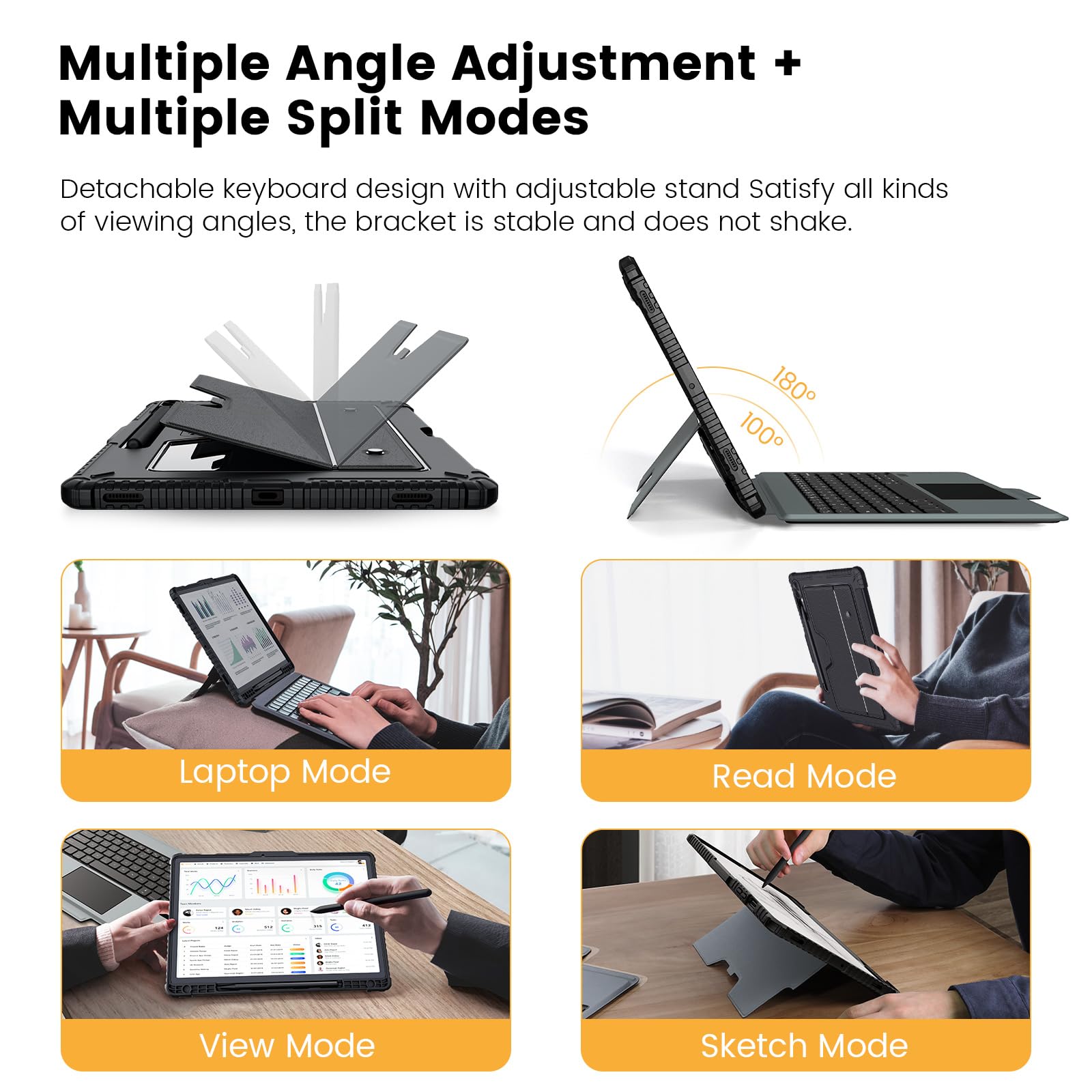 Nillkin For Samsung Galaxy Tab S9 Plus Detachable Keyboard Case With 7 Backlit, Kickstand, Trackpad, S Pen Holder, S9+ 5G Tablet