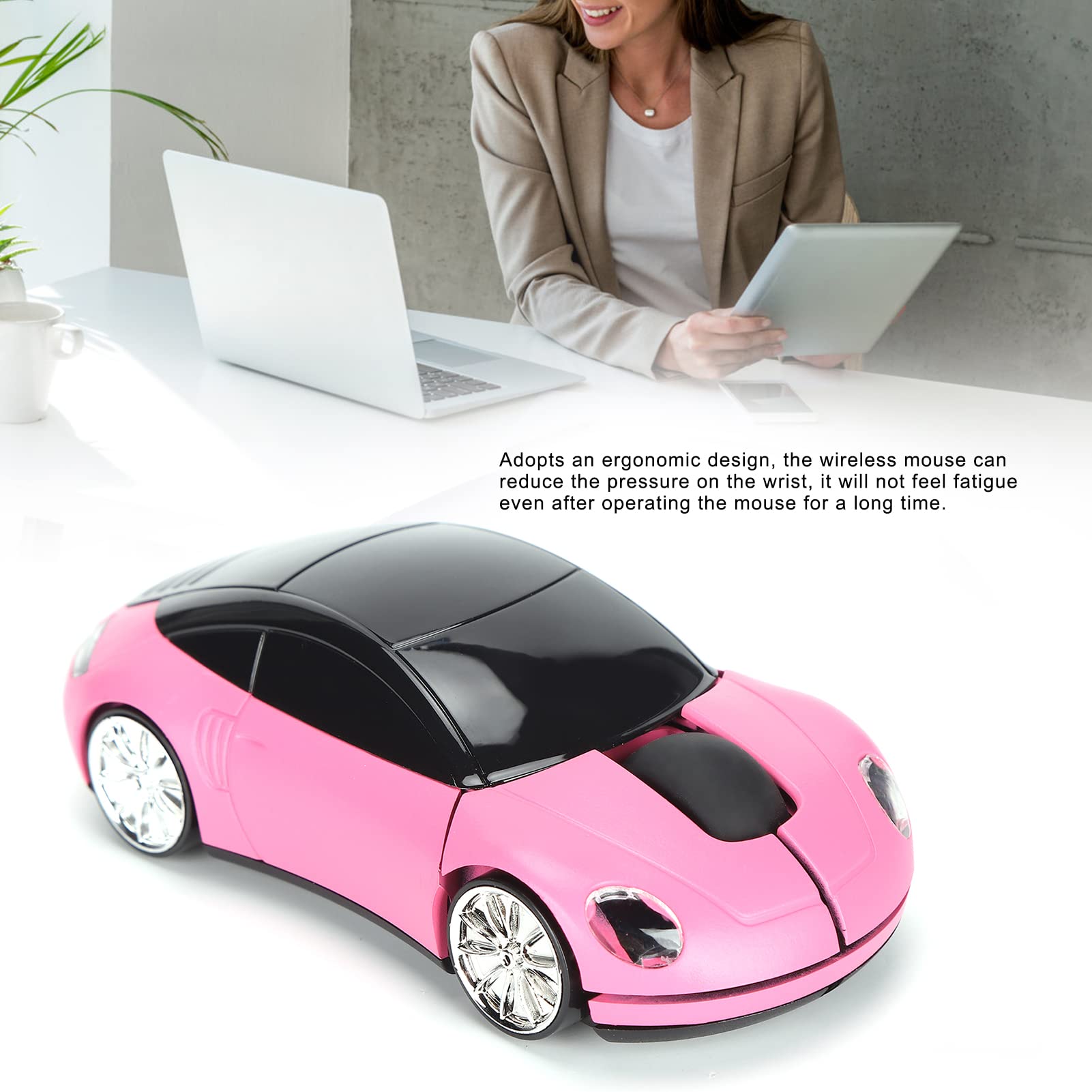 Dpofirs 2.4G Mouse For Laptop, Mini Car Shaped Smart Cordless Mouse, Ergonomic Game Mouse With Usb Receiver, Gifts For Girls()