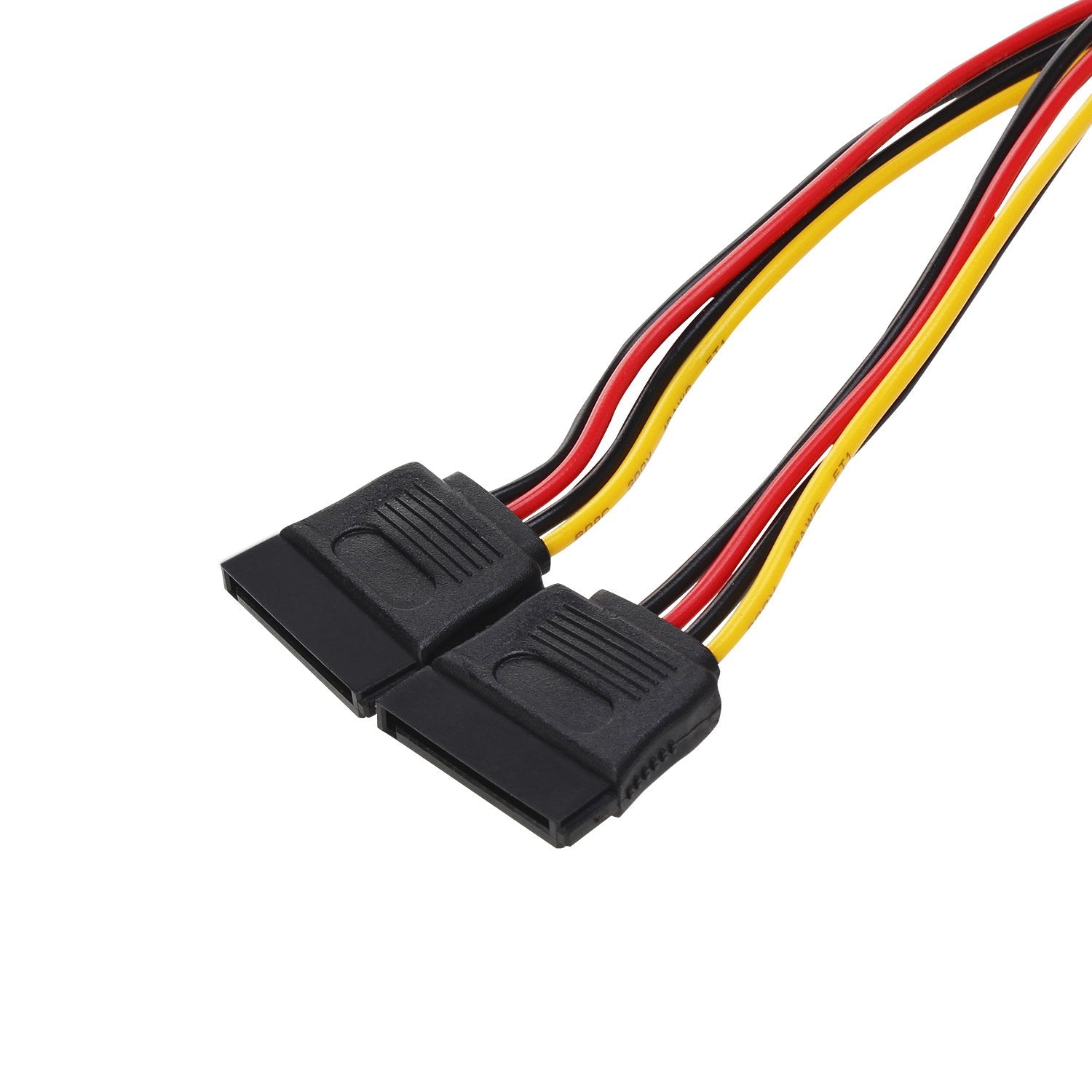 Sata Power Y Splitter Cable 2 Pack 15 Pin Sata Power Splitter Cable Adapter Sata 15 Pin Male To Dual Female Power Y- Cable 7 Inc