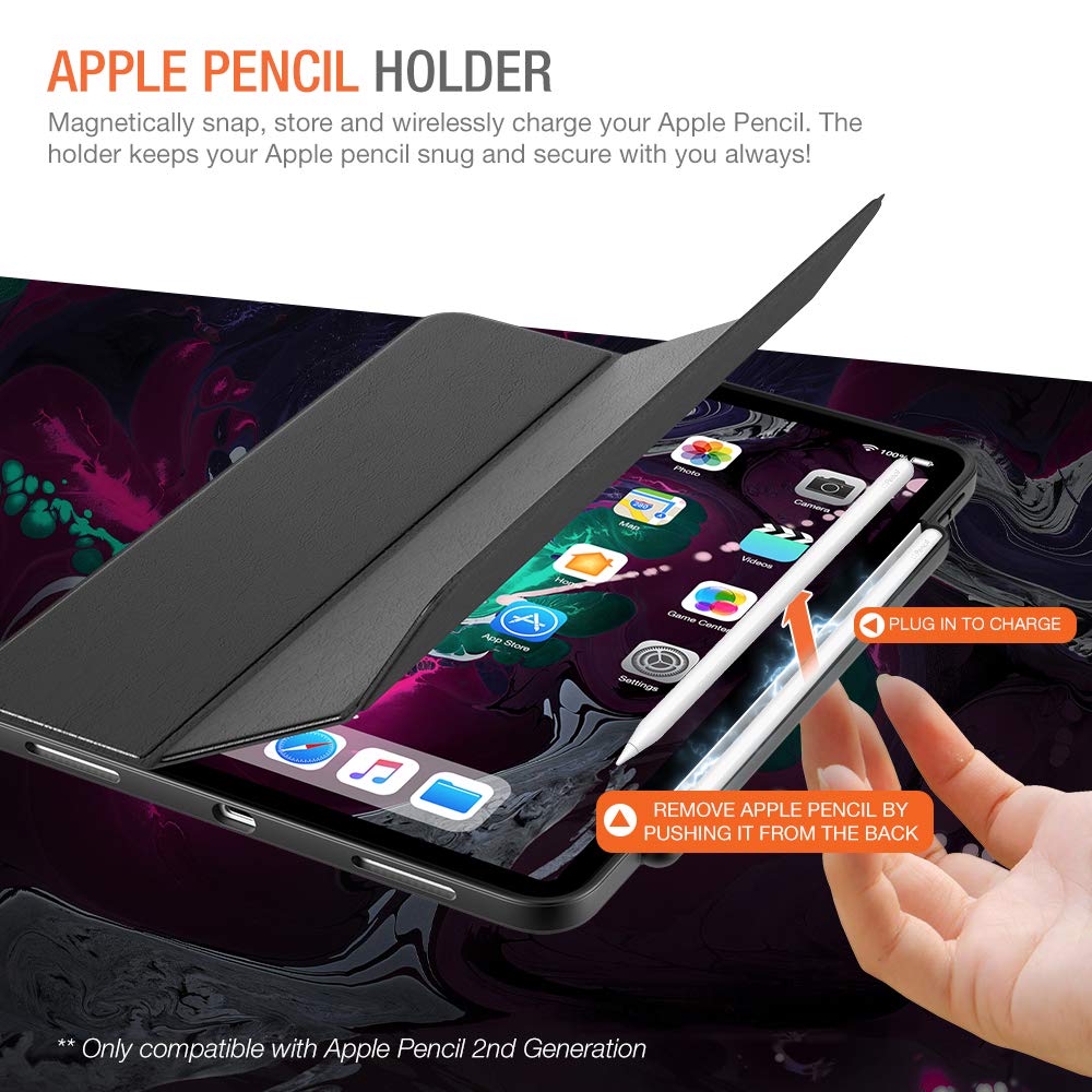 Trianium Case For Ipad Pro 11 Inch, Premium Protective Case Compatible With Apple Ipad Pro 11'' 2018 With Holder For Apple Penci