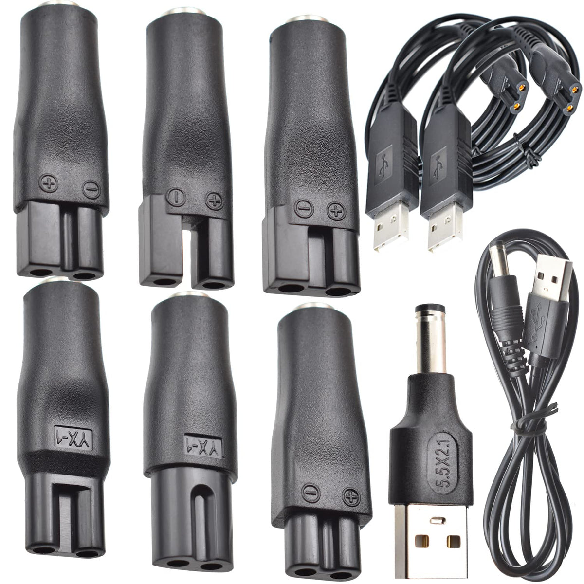 10 Pcs Power Cord 5V Replacement Charger Usb Adapter Suitable For All Kinds Of Electric Hair Clippers, Beard Trimmers, Shavers, 
