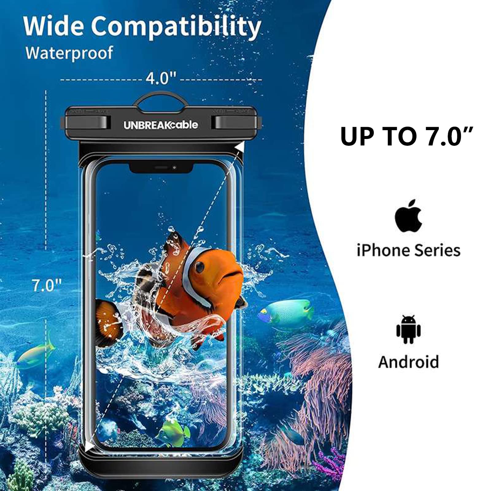 Unbreakcable Waterproof Phone Pouch Case  2 Packsipx8 Waterproof] Sensitive Touch] Up To 7] Phone Holder Dry Bag Underwater Phon